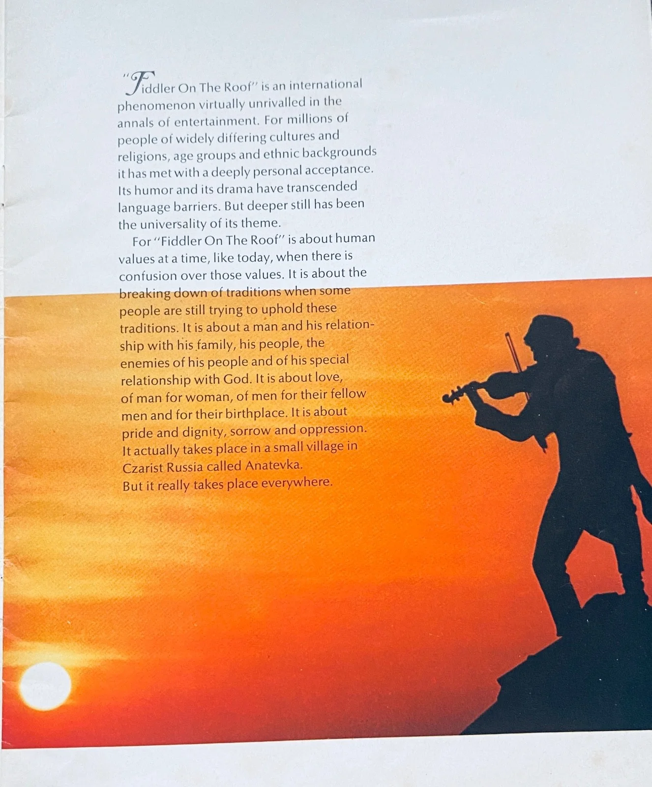 Original 1971 Fiddler on the Roof Promotional Film Book, изображение 3