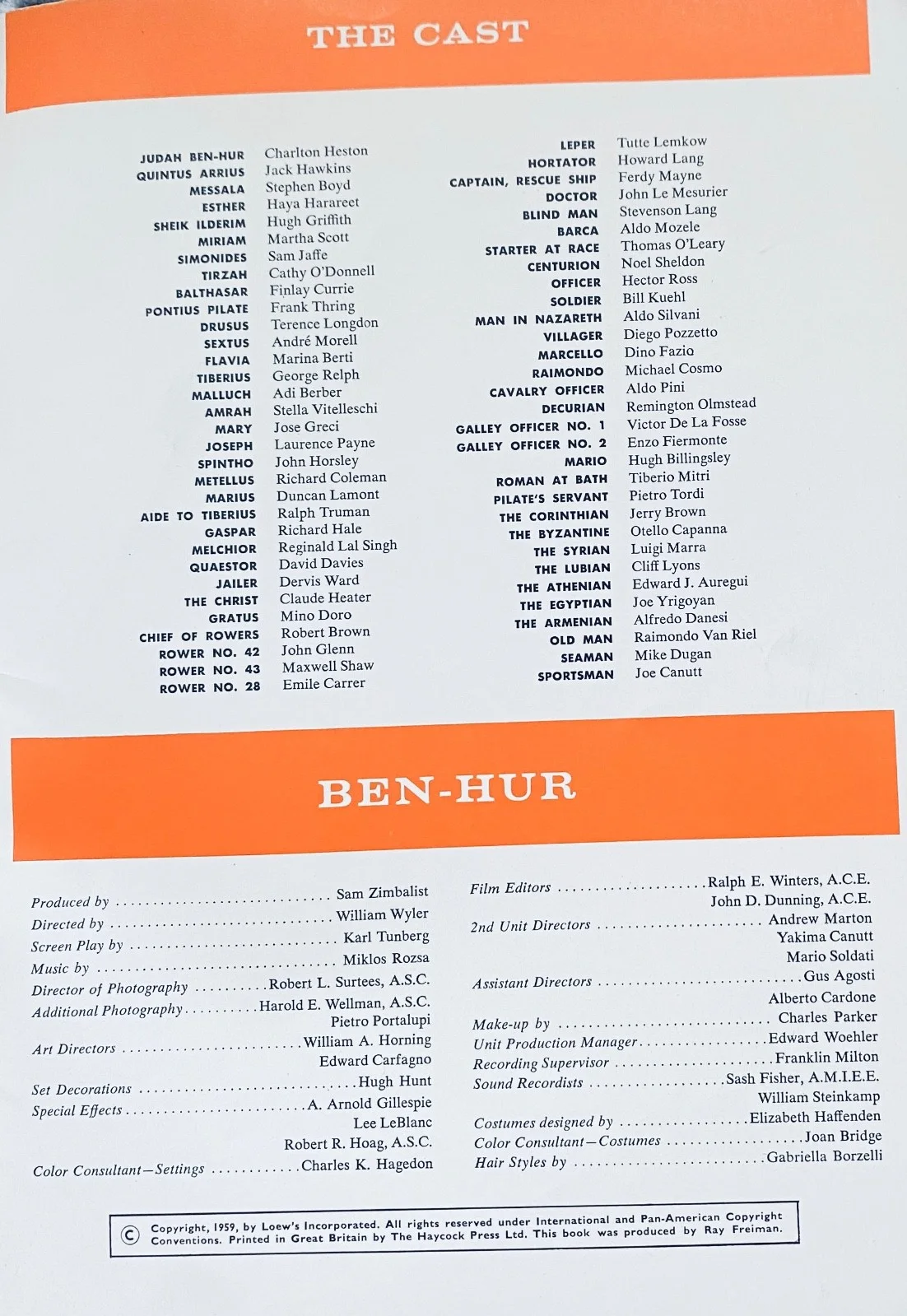 Original 1959 The Story of the Making of Ben Hur Promotional Film Book, изображение 3