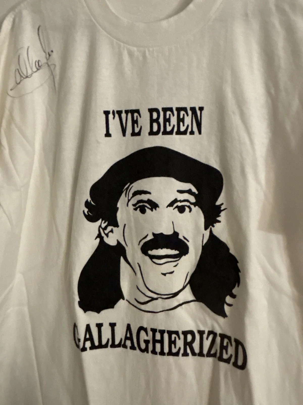 VINTAGE SIGNED AUTOGRAPHED COMEDIAN GALLAGER SHIRT XL IVE BEEN GALLAGHERIZED, изображение 4
