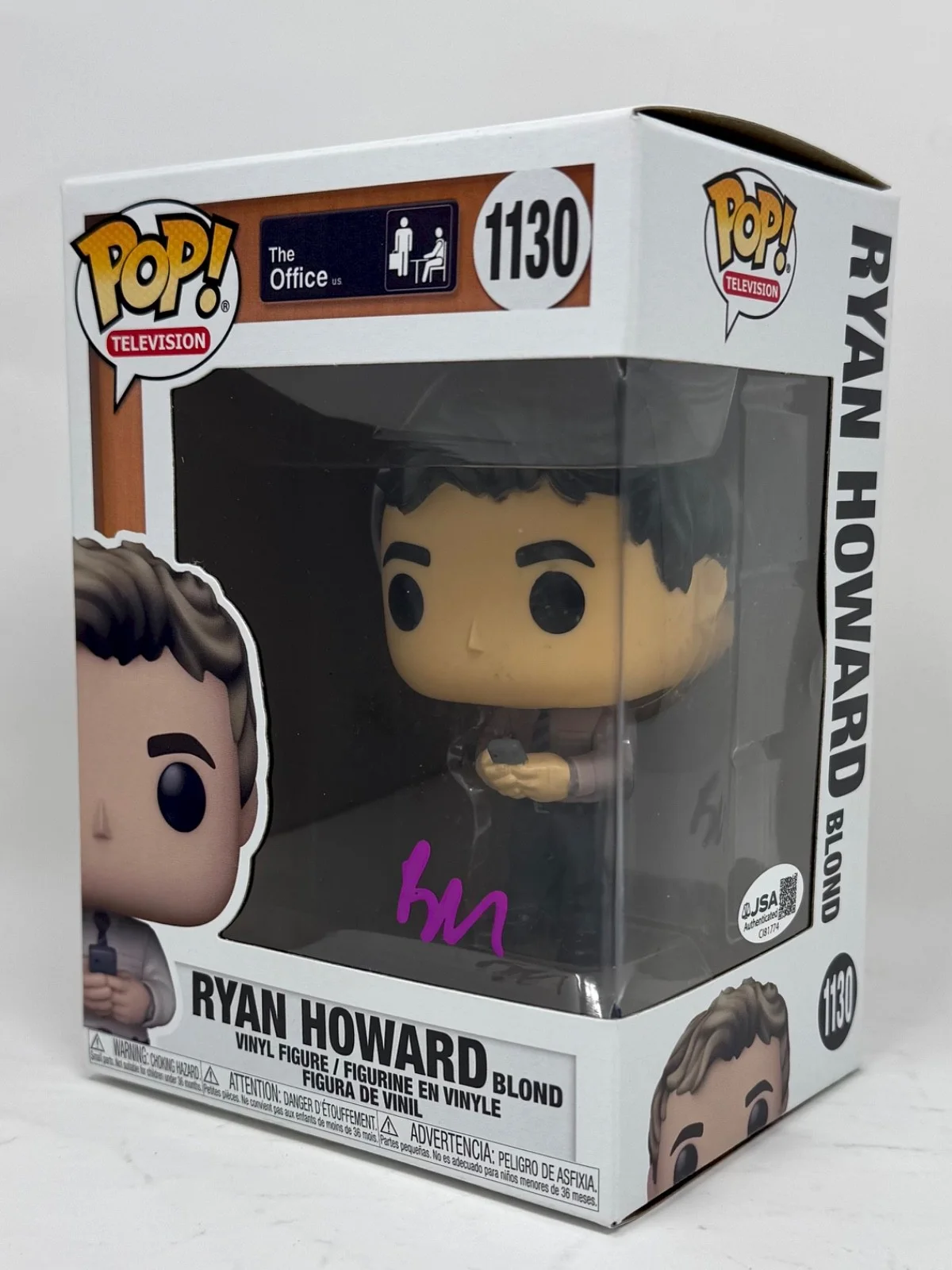 BJ Novak — BJ Novak Signed Autograph The Office Ryan Howard Funko Pop 1130 B. J. JSA COA, изображение 2