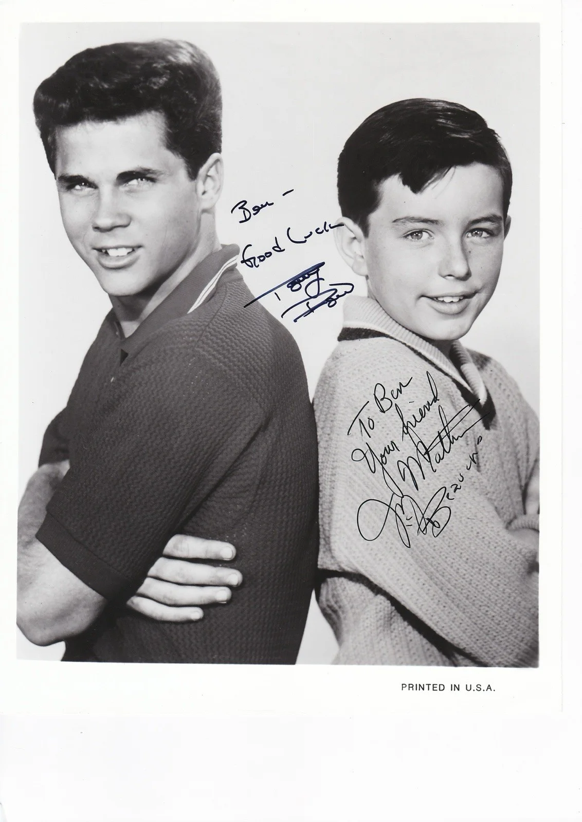 Jerry Mathers — Jerry Mathers & Tony Dow Signed 8x10 Photo Leave It To Beaver