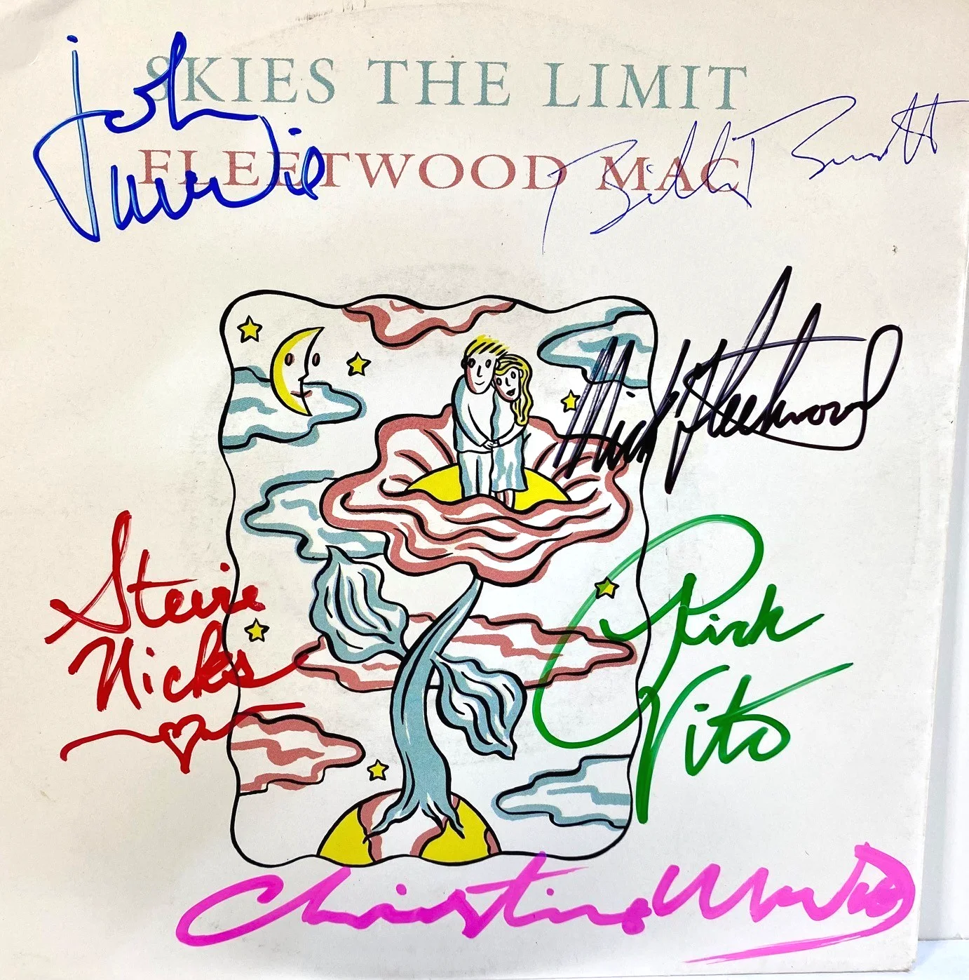 1990 Fleetwood Mac Skies The Limit 45 Signed By 6 Stevie Nicks Christine McVie, изображение 2