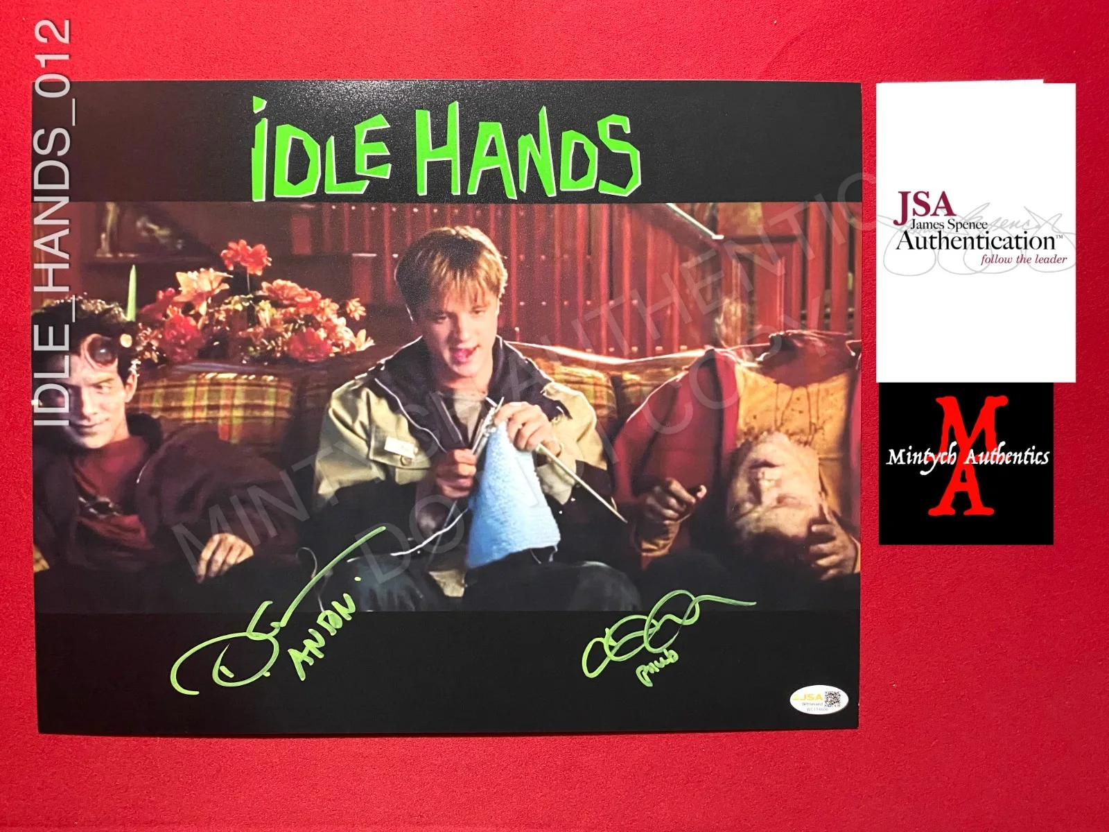 Elden Henson, Devon Sawa — Elden Henson Devon Sawa dual signed 11x14 photo Idle Hands JSA COA