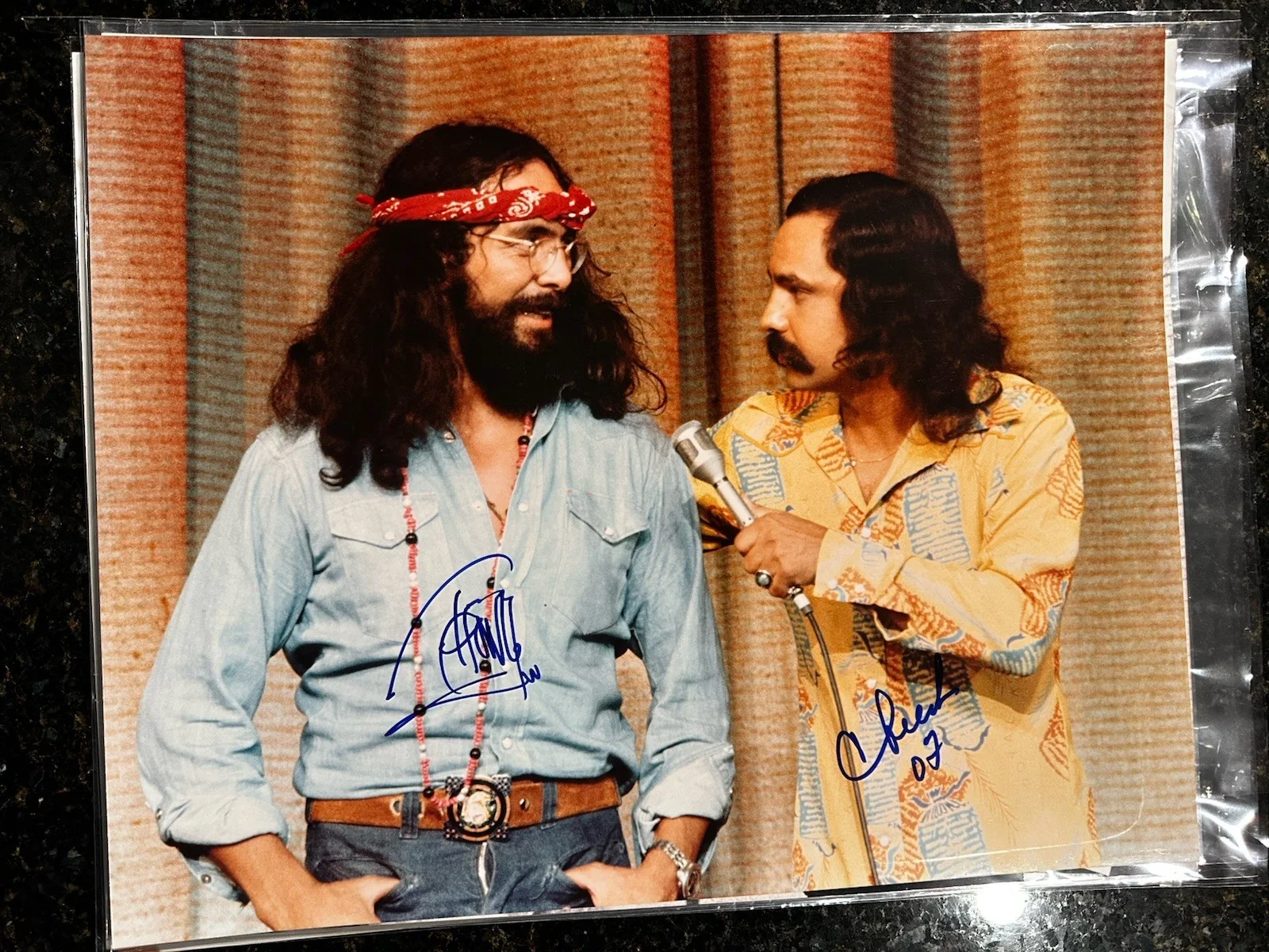Cheech and Chong, Cheech & Chong — Cheech and Chong Signed 16"x20" Up In Smoke Poster Photo Autographed