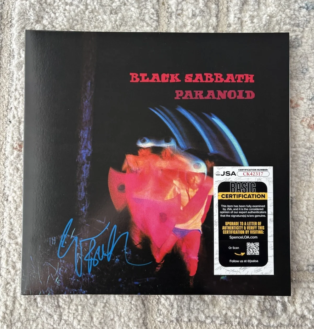 Geezer Butler Signed Autographed Paranoid Black Sabbath Vinyl Album JSA COA!, image 2