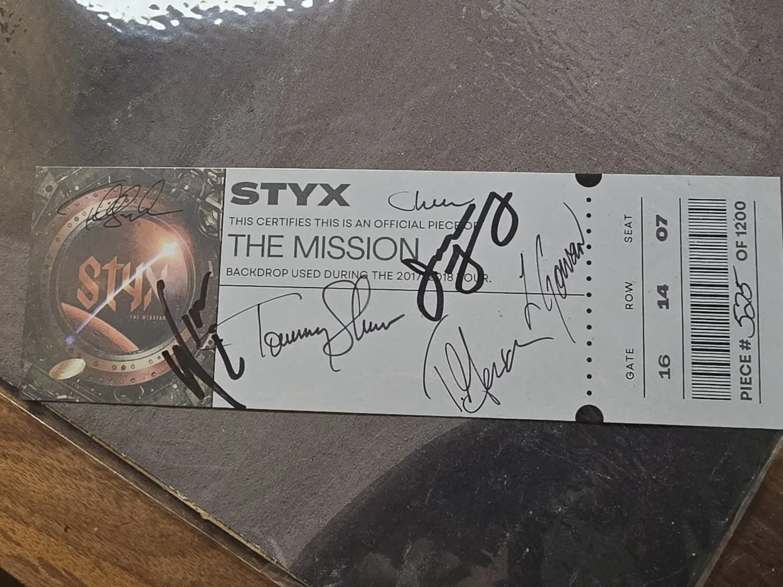 Styx Band Signed Official Tour Used Backdrop "The Mission" 2017 Tour Authentic, изображение 2