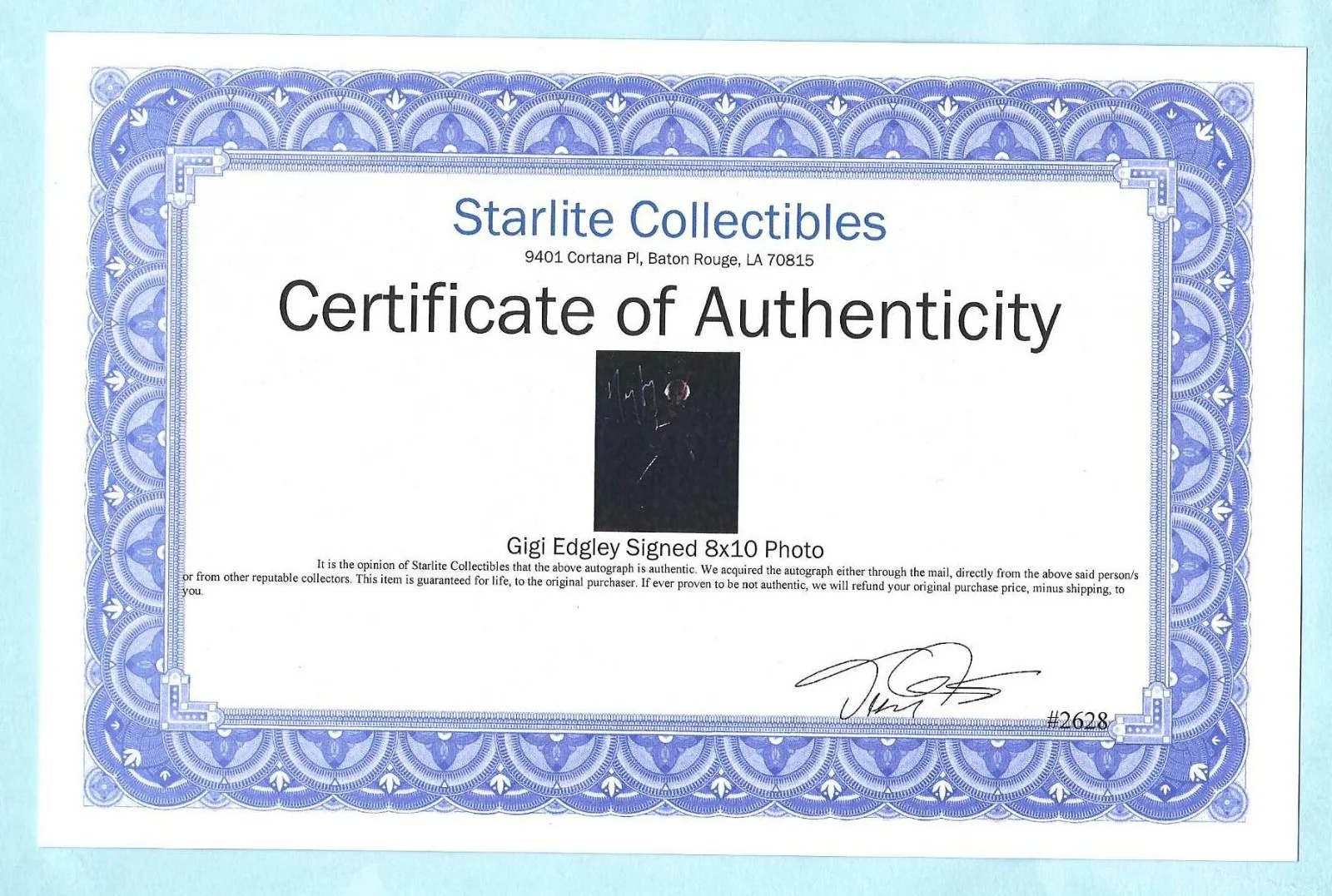 Gigi Edgley — Farscape 8x10 Signed Photo, Chiana /Gigi Edgely with Certificate of Authenticity, image 2