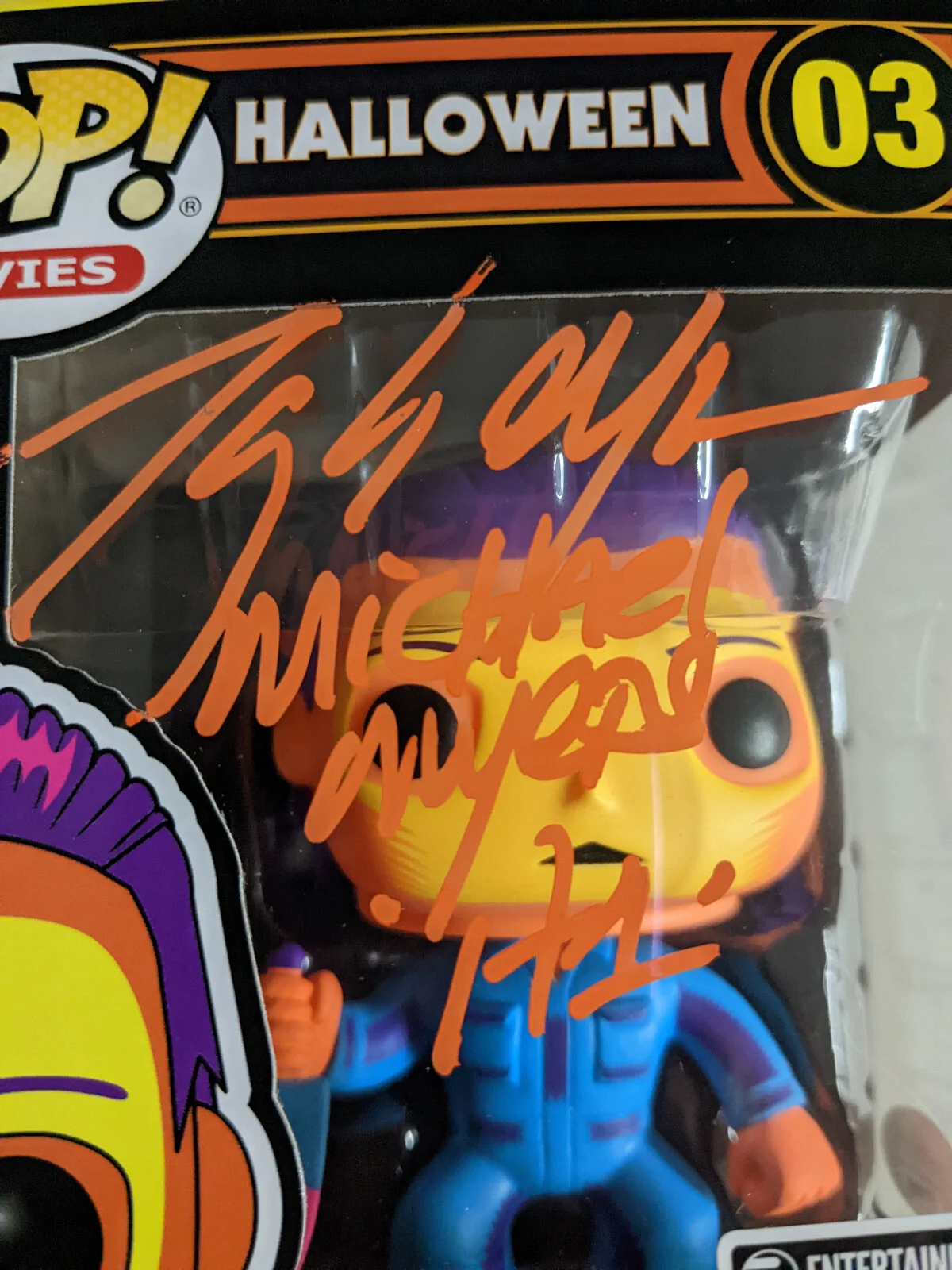TONY MORAN Signed Michael Myers Funko Pop BlackLight Limited HALLOWEEN JSA BAS O, изображение 2