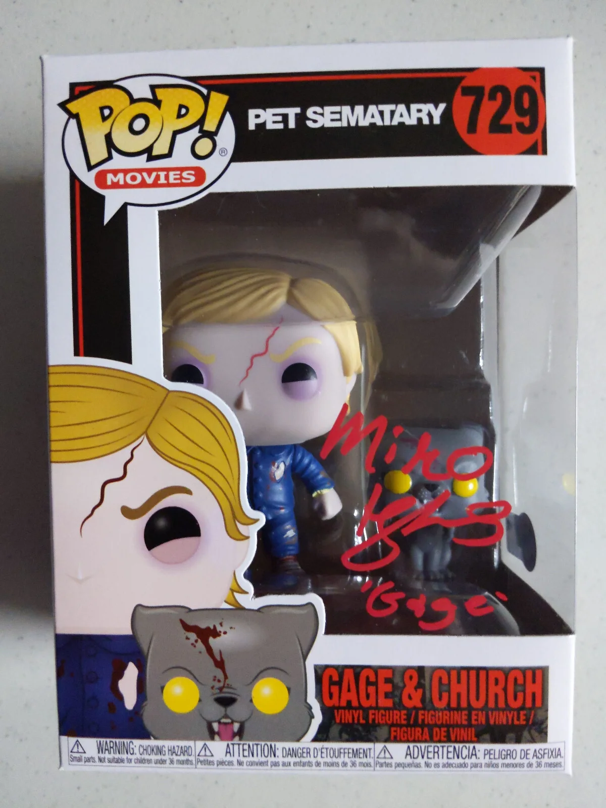 Miko Hughes — MIKO HUGHES Signed FUNKO POP Pet Sematary Gage & Church Autograph JSA BAS QR