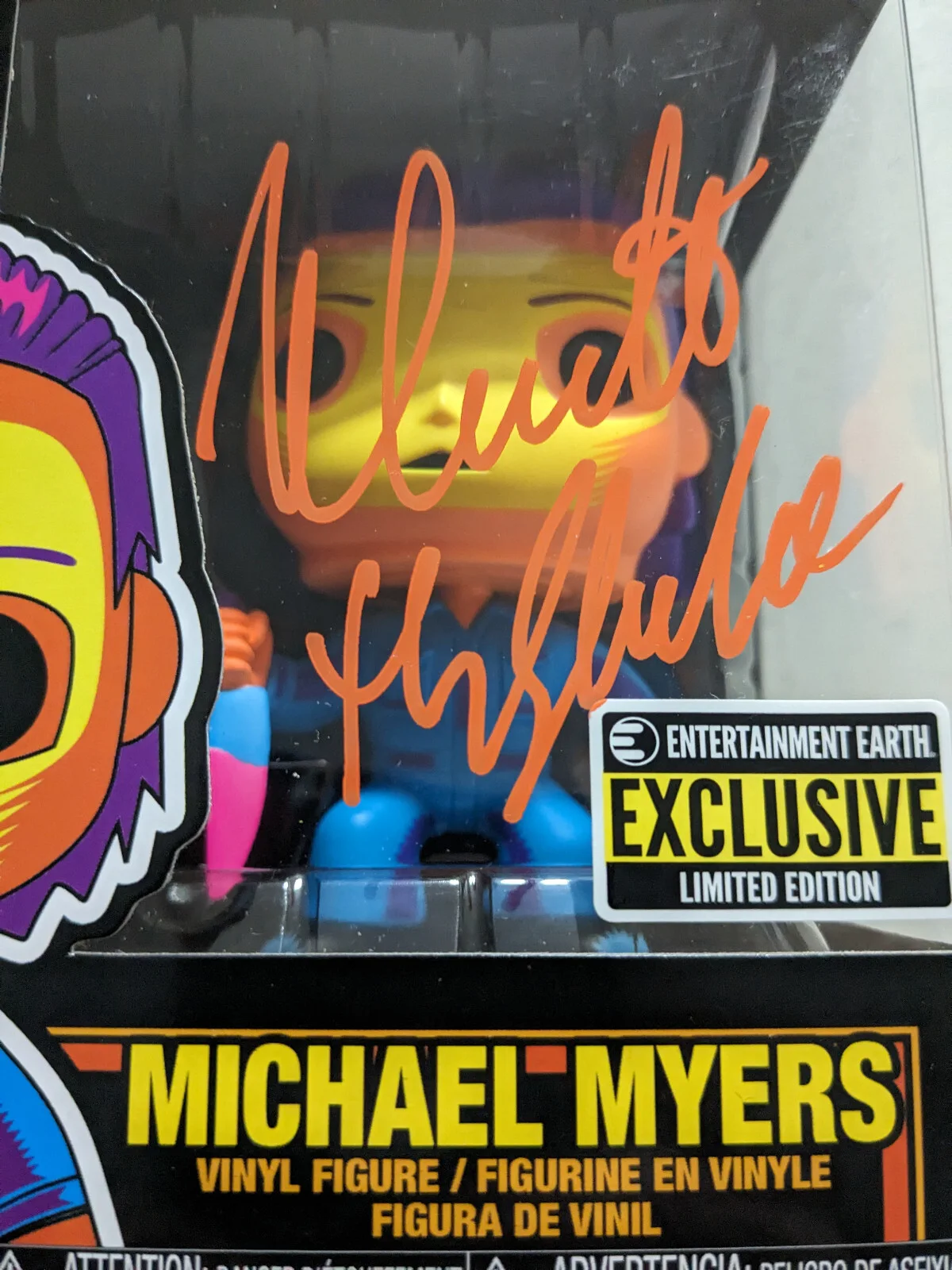 Nick CASTLE Signed Michael Myers FUNKO POP HALLOWEEN The Shape Blacklight JSA, image 2