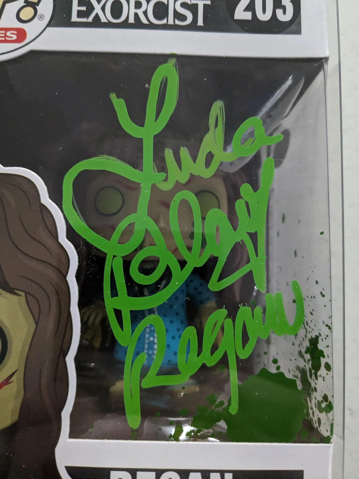 LINDA BLAIR Signed FUNKO POP Exorcist Regan Horror Autograph Inscription JSA COA, изображение 2