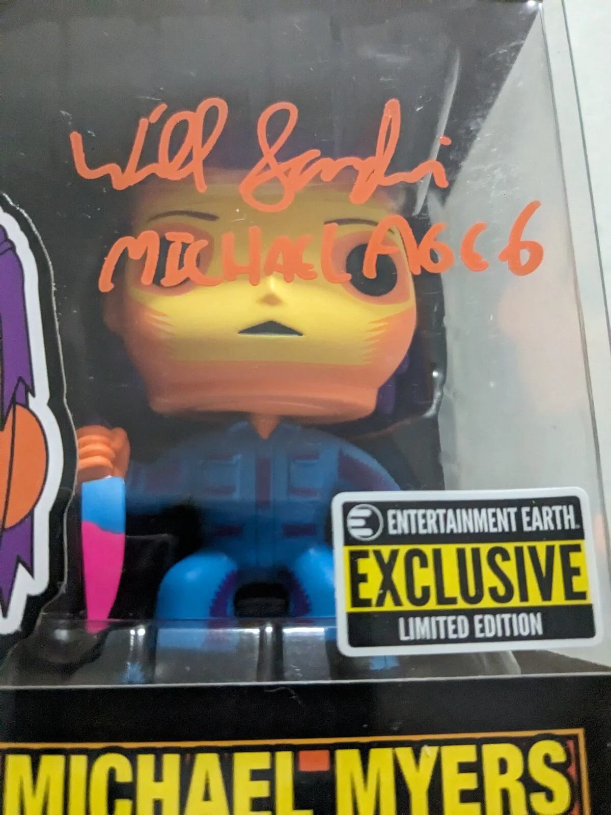 WILL SANDIN Signed Michael Myers FUNKO POP Blacklight HALLOWEEN JSA COA, image 2