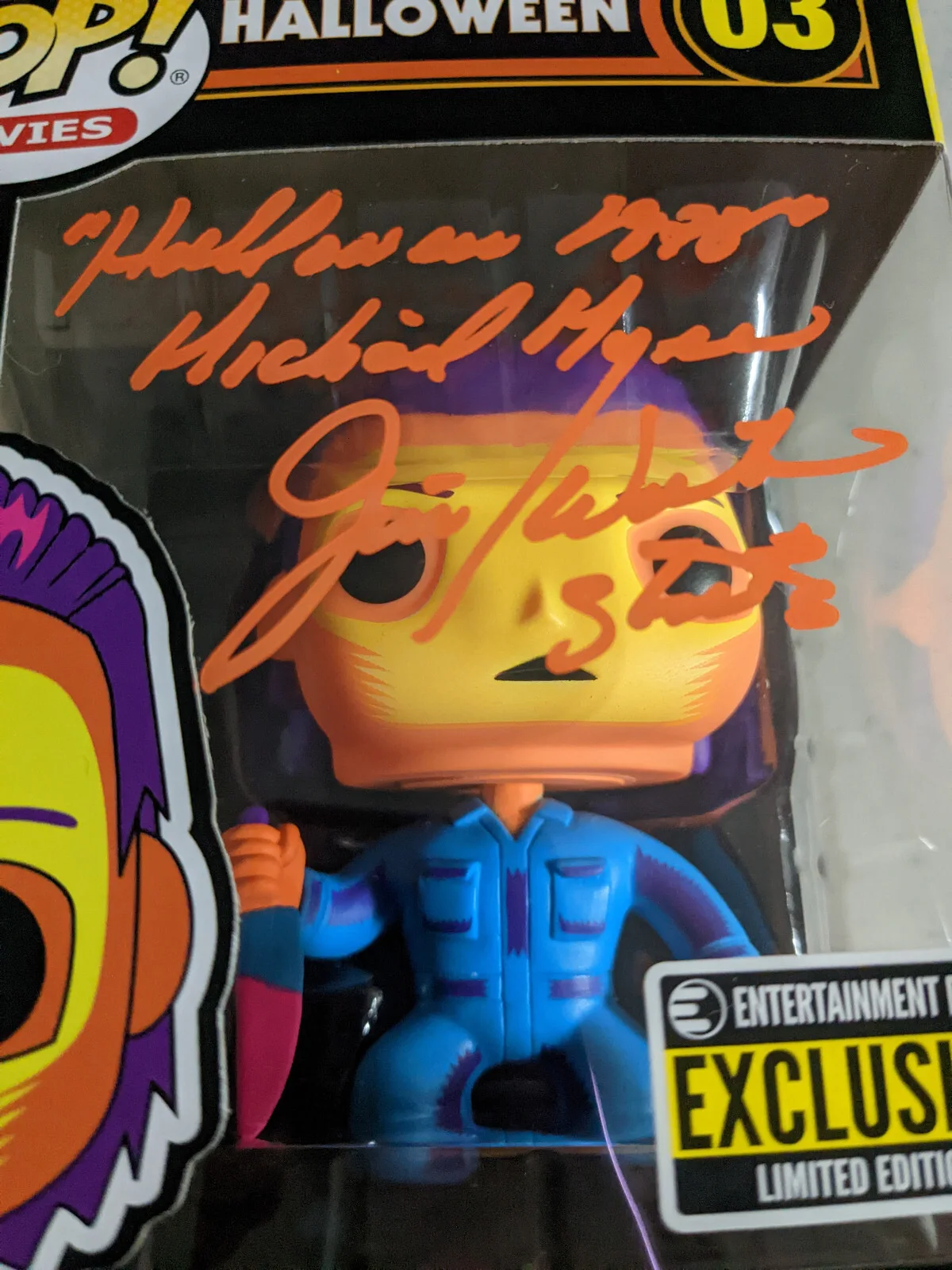 James Jim WINBURN Signed FUNKO POP BlackLight Michael Myers Halloween JSA COA O, image 2
