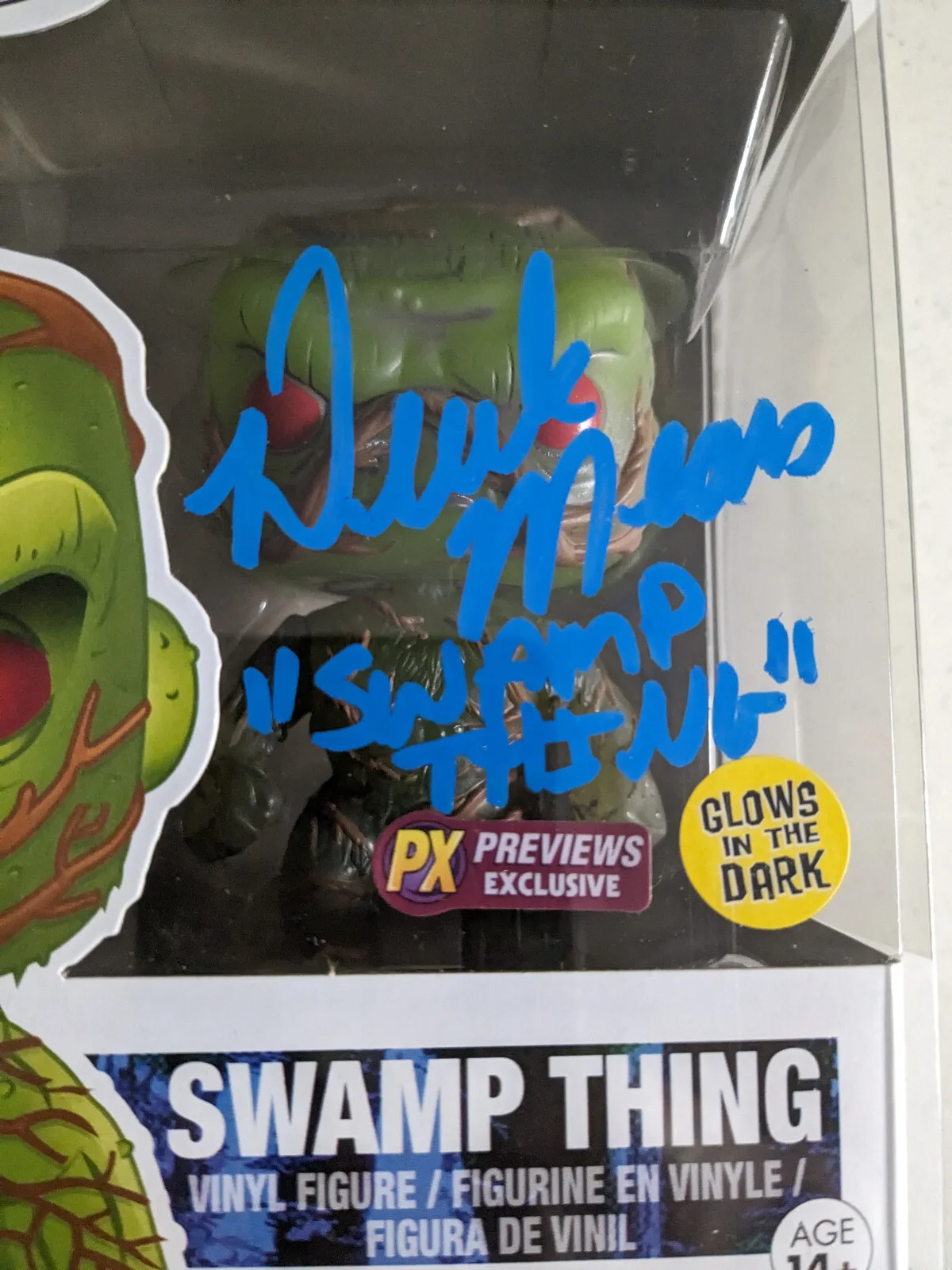DEREK MEARS Signed Funko POP PX Exclusive Glow Swamp Thing Friday the 13th JSA, изображение 2