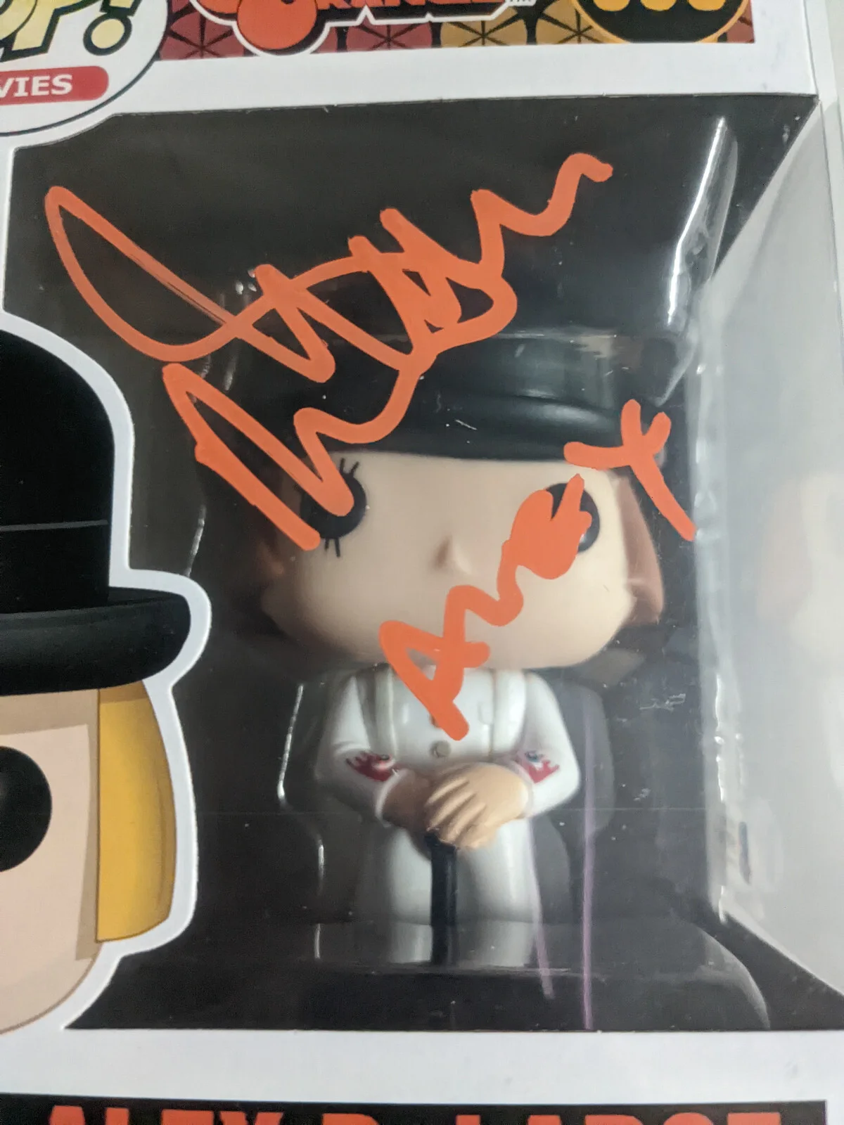 MALCOLM MCDOWELL Signed A Clockwork Orange Funko Pop Figure Alex Delarge BAS COA, image 2