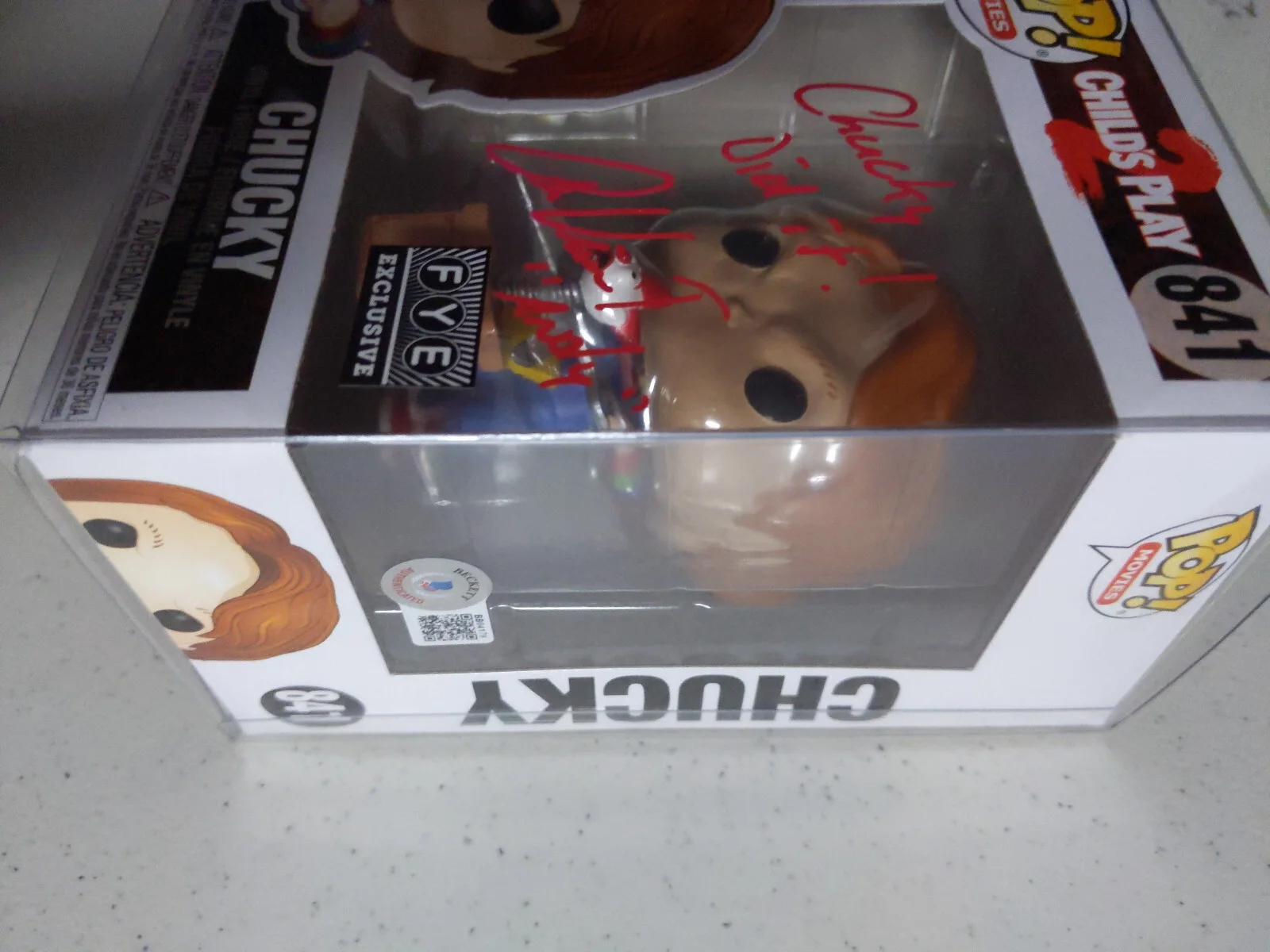 ALEX VINCENT Signed FYE FUNKO POP Autograph Andy in Child's Play 2 BAS QR JSA, изображение 2