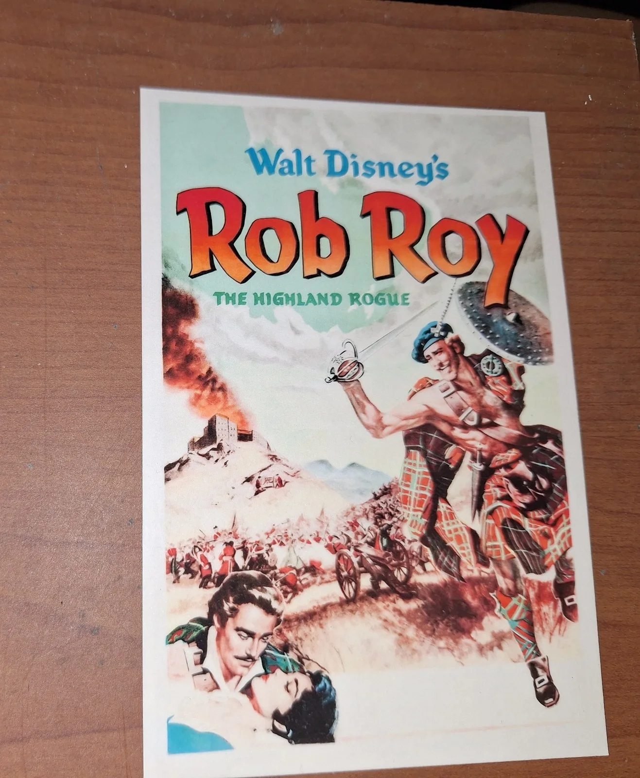Disney Style "Rob Roy: The Highland Rogue" 1953 Premium Reproduction Postcard, image 3