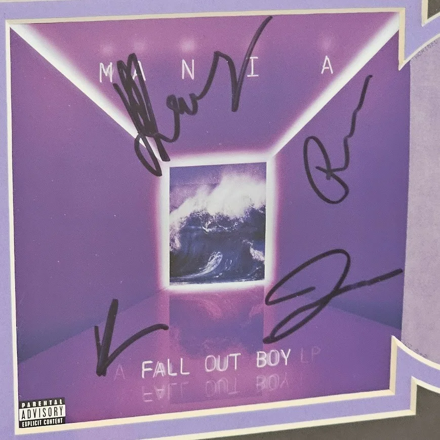 Fall Out Boy Band signed autographed Mania CD COA, image 2
