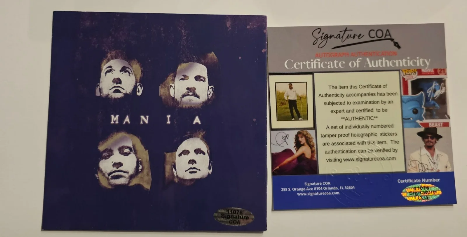 Fall Out Boy Band signed autographed Mania CD COA, image 3