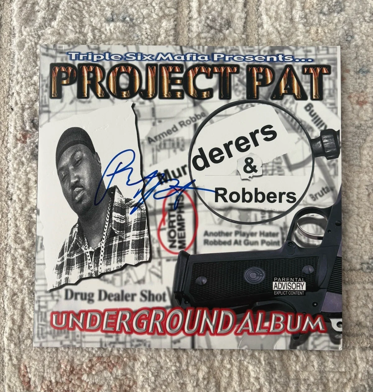 Project Pat Signed Autographed Murderers & Robbers Vinyl Album Underground JSA!, image 3