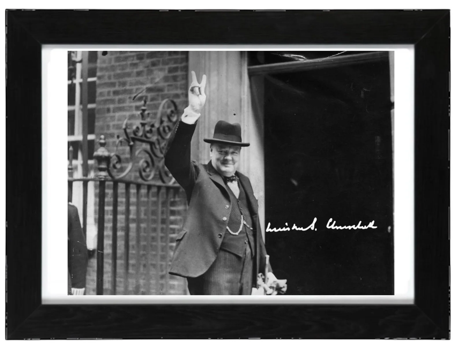 Winston Churchill Signed Autograph PHOTO Pre Print 6x4/A4/ Framed, изображение 2