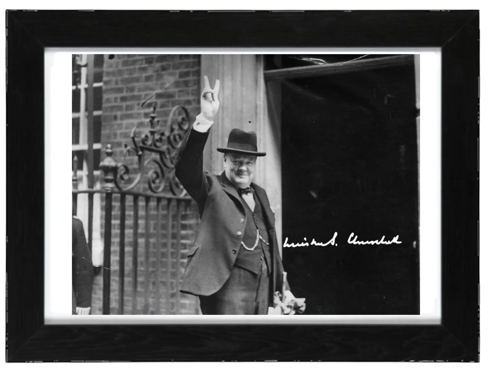 Winston Churchill Signed Autograph PHOTO Pre Print 6x4/A4/ Framed, изображение 3