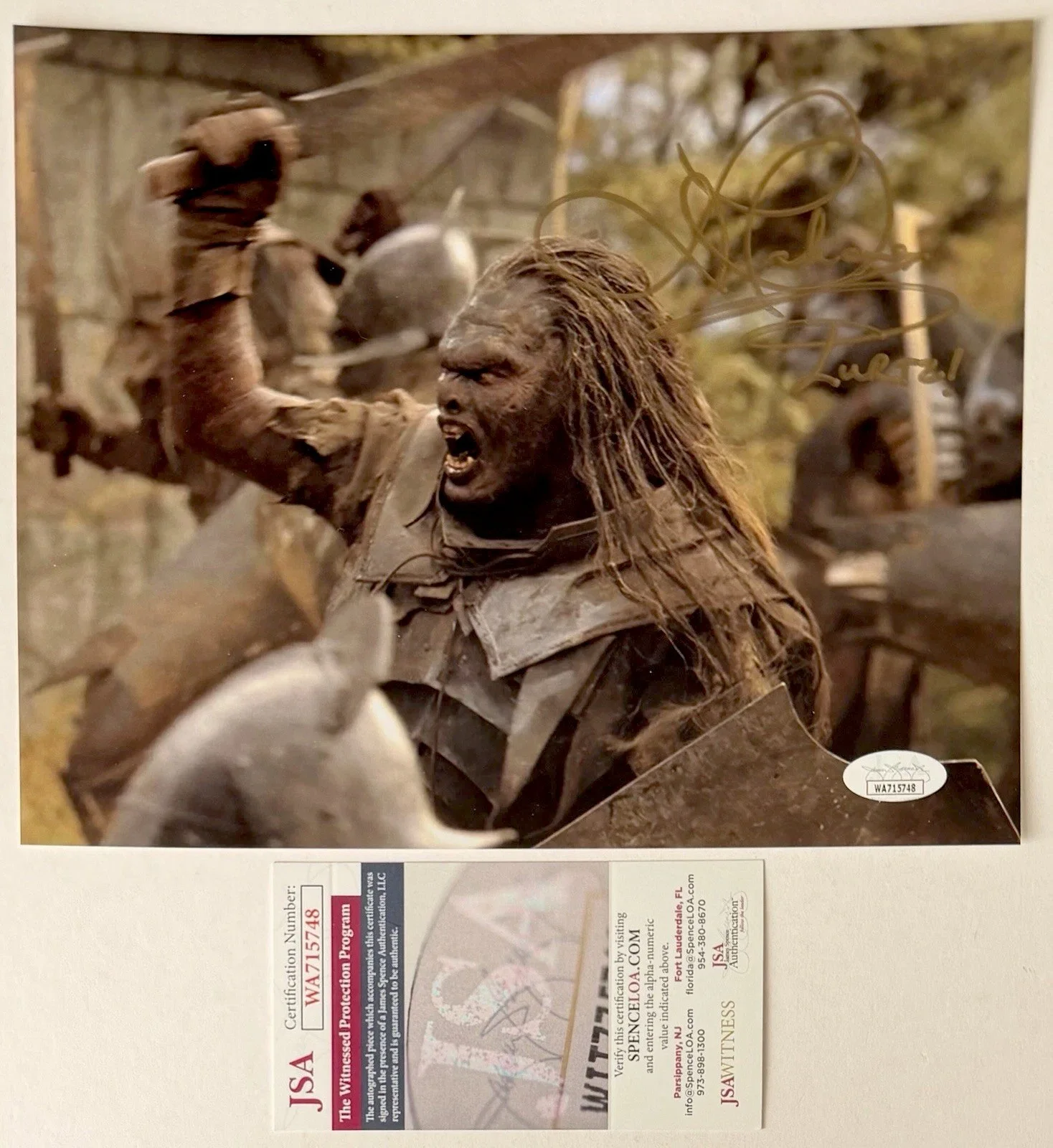 Lawrence Makoare — LAWRENCE MAKOARE SIGNED • JSA WITNESS • LORD OF THE RINGS PHOTO • LURTZ • LOTR