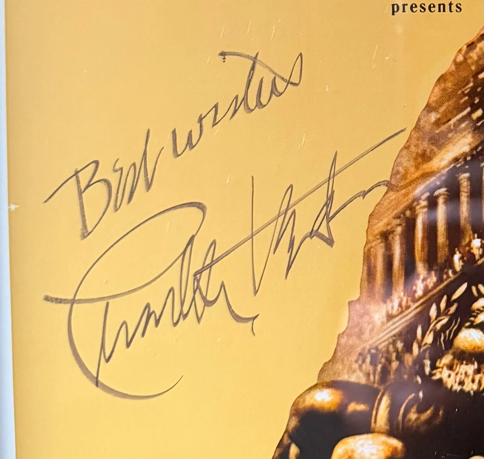 Charlton Heston — Circa 1960 Charlton Heston Signed Autographed Framed Ben-Hur Poster JSA Film, image 2