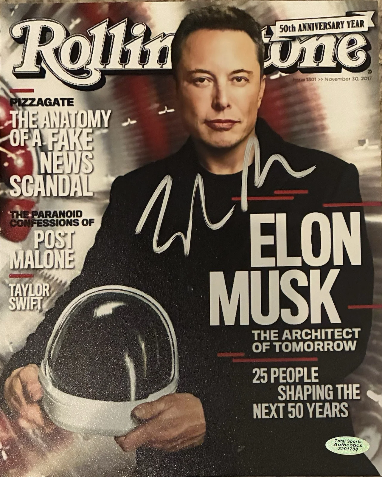 Elon Musk Signed 8x10 Magazine Cover With COA, изображение 3