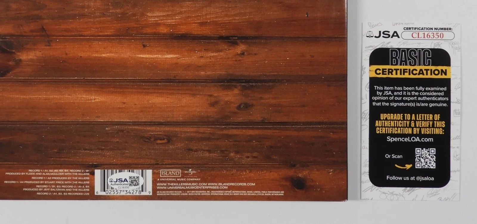 The Killers Brandon Flowers JSA Signed Autograph Record Album Vinyl Sawdust, изображение 3