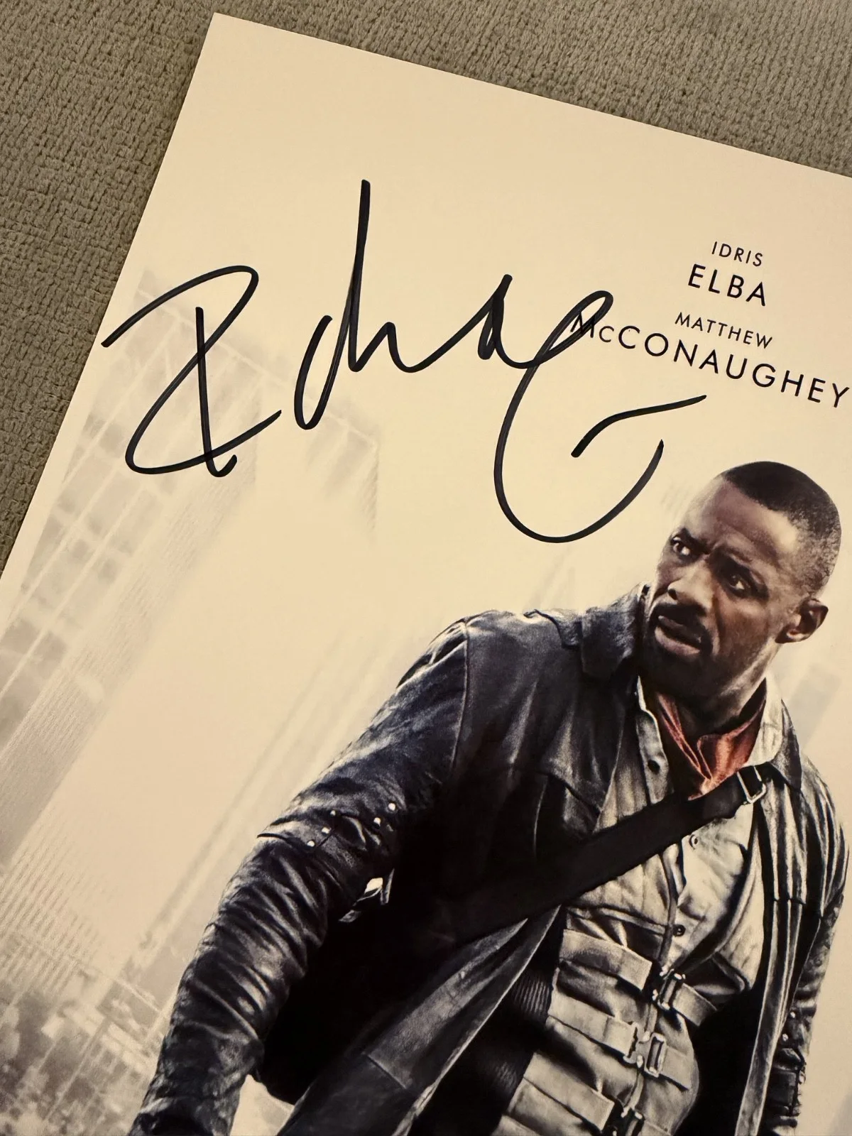 Matthew McConaughey, Idris Elba, Nikolaj Arcel — Dark Tower Movie Poster 11x17 Signed by Idris Elba, McConaughey & Arcel w/COA, image 2