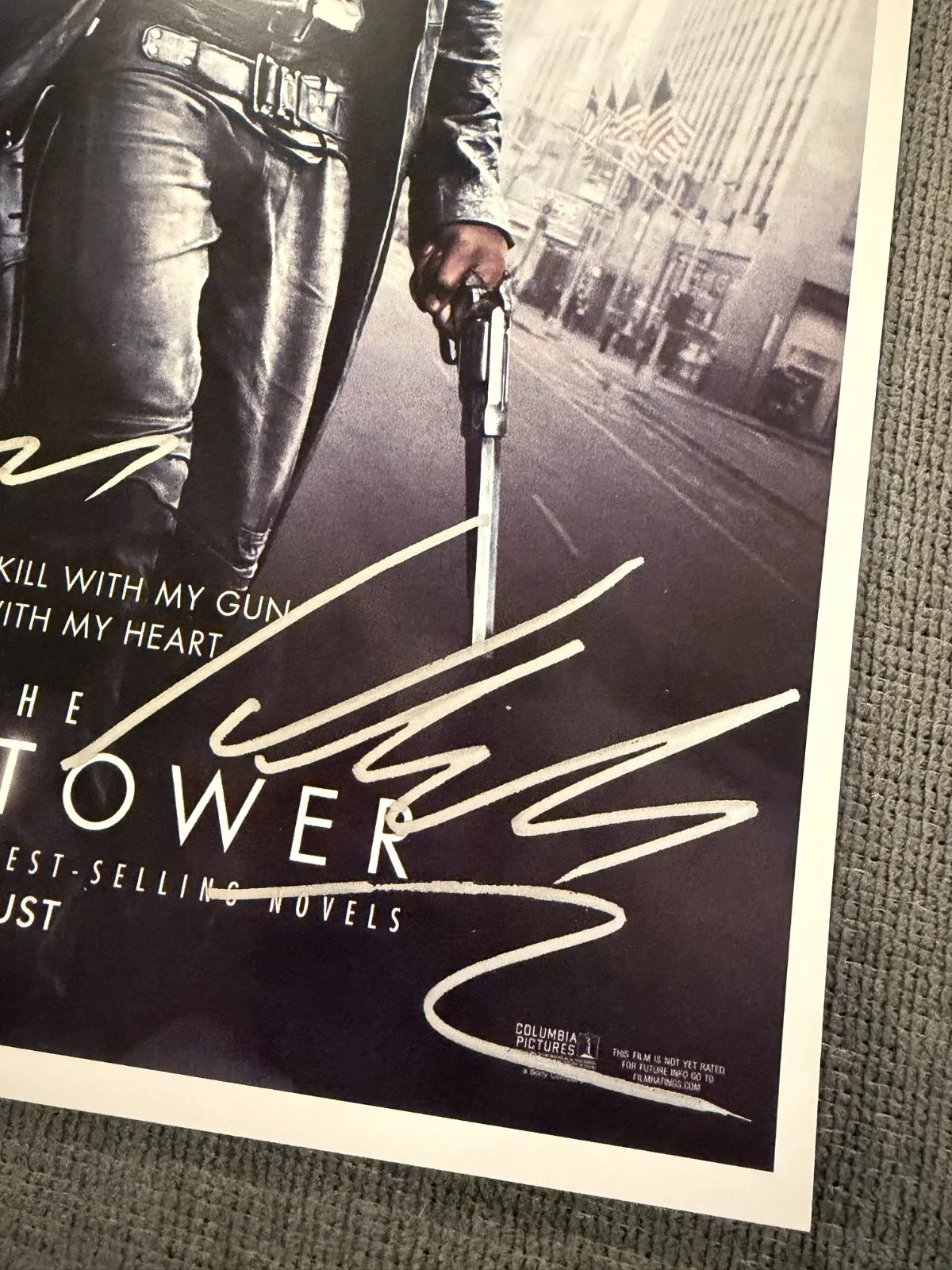 Matthew McConaughey, Idris Elba, Nikolaj Arcel — Dark Tower Movie Poster 11x17 Signed by Idris Elba, McConaughey & Arcel w/COA, image 4