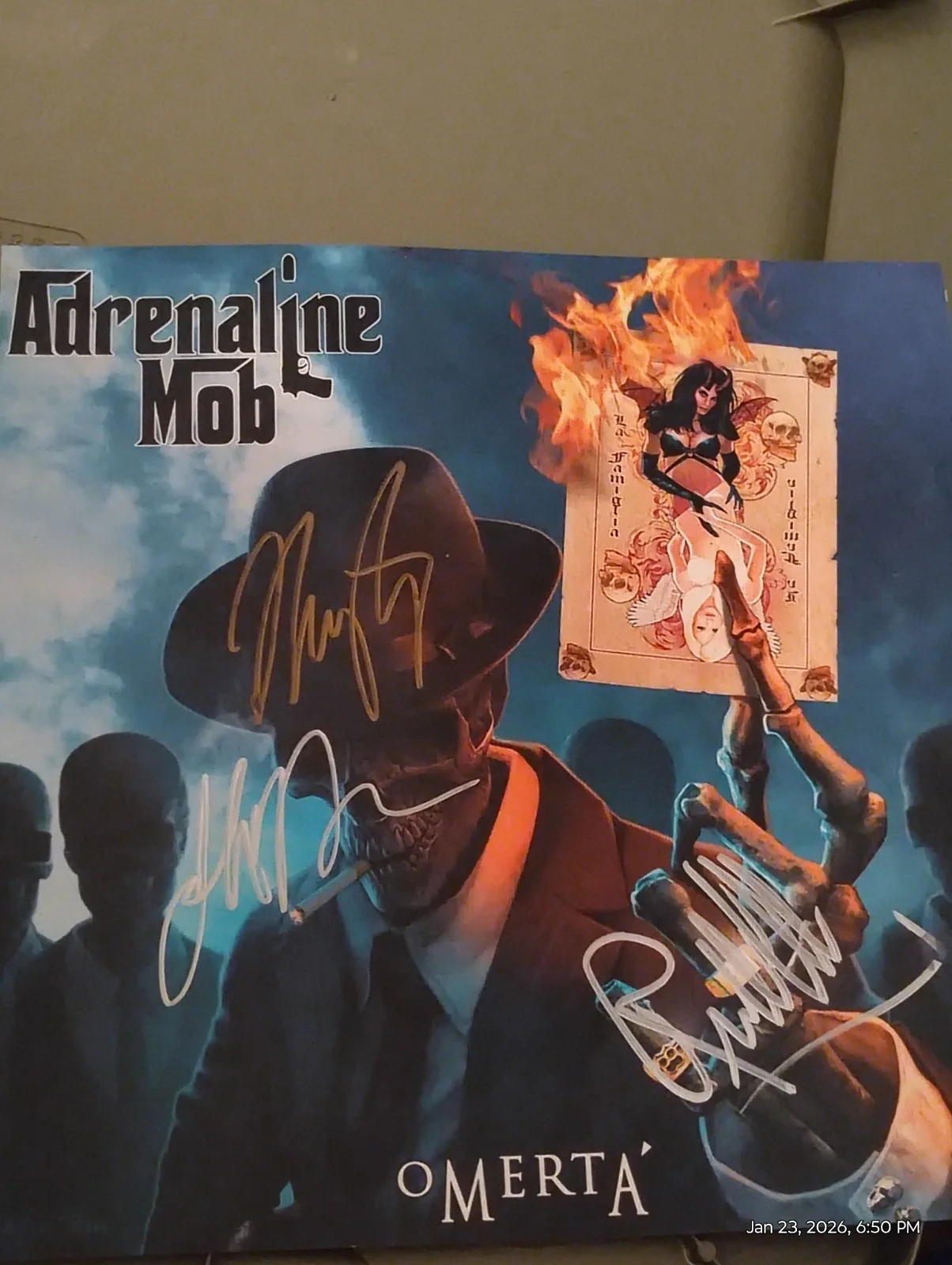 Adrenaline Mob Signed 12x12 Inch Mike Portnoy Russell John Moyer Dream Theater, изображение 2