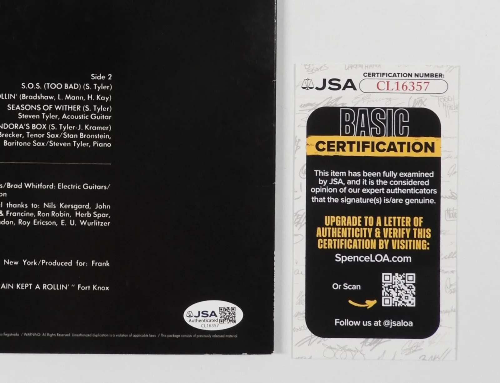 Steven Tyler Aerosmith JSA Signed Autograph Album Record Vinyl Get Your Wings, image 3