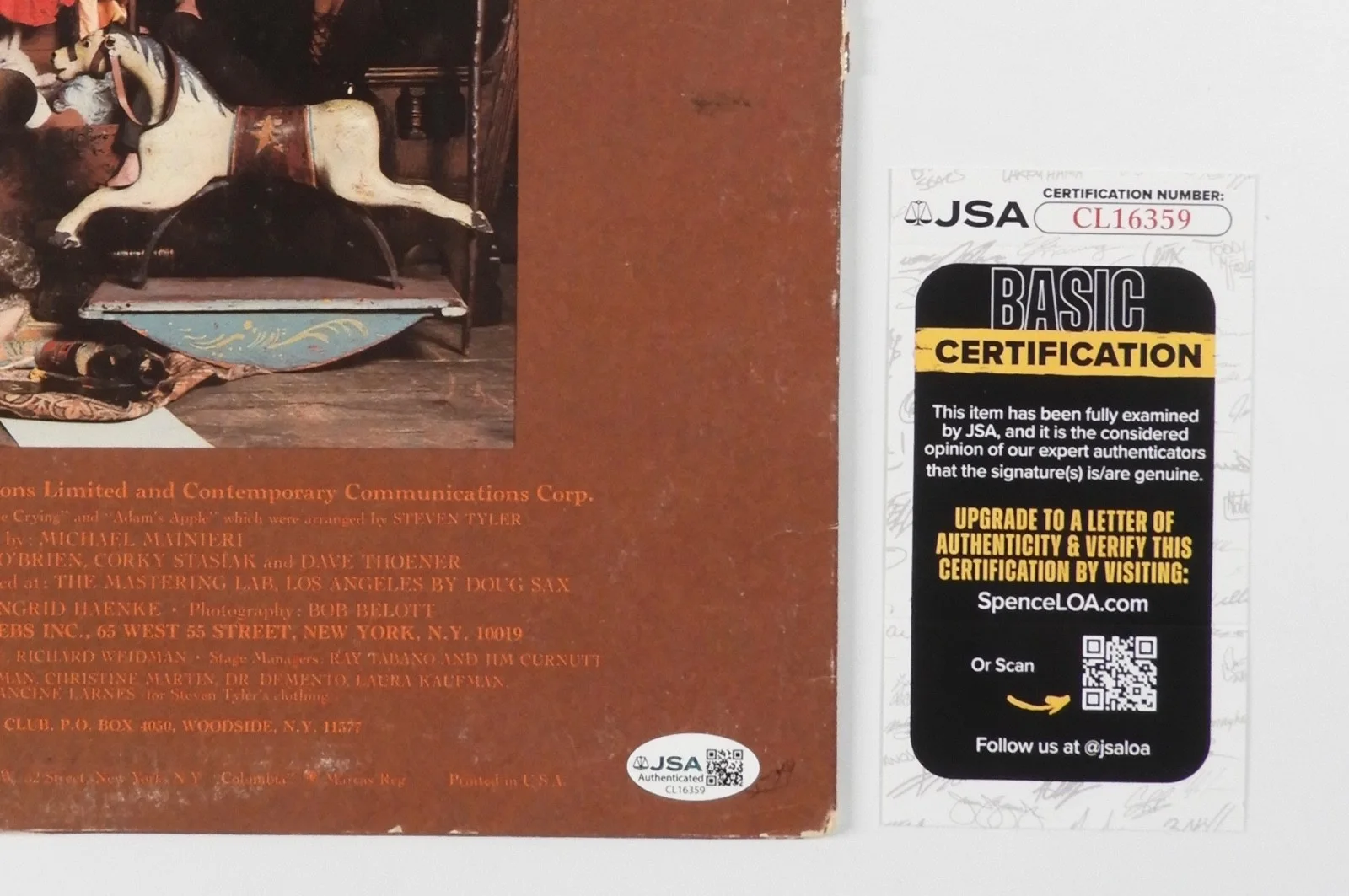 Steven Tyler Aerosmith JSA Signed Autograph Album Record Vinyl Toys In The Attic, изображение 3