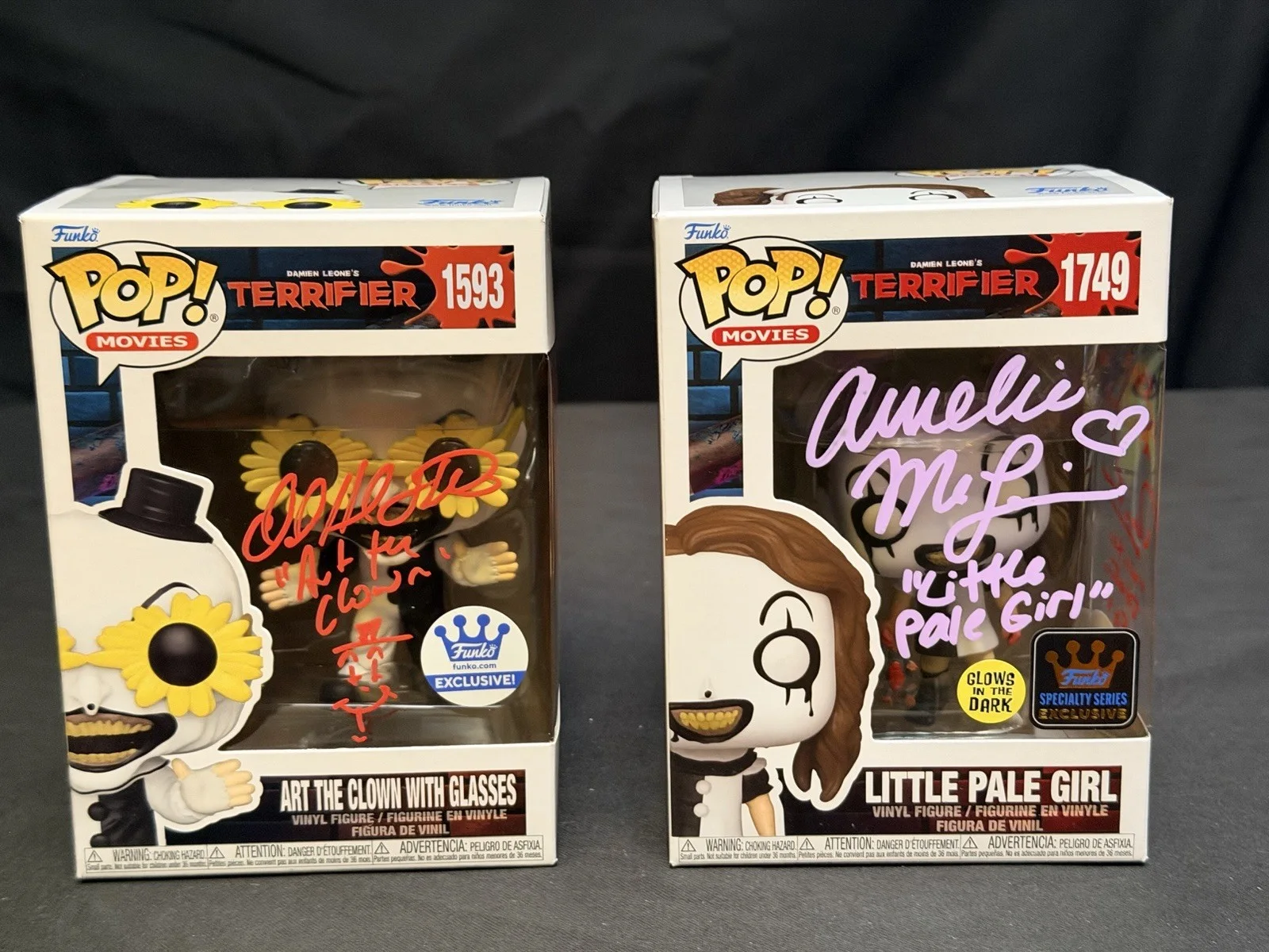 David Thornton, Howard Amelie Damian Leone — David Howard Thornton Art the Clown 2 Pop Set, Signed Amelie McLain Damien JSA, image 2