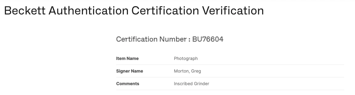 Greg Morton — Greg Morton Grinder Autographed & Inscribed 8x10 Hello Kitty's Furry Tale BAS, image 2