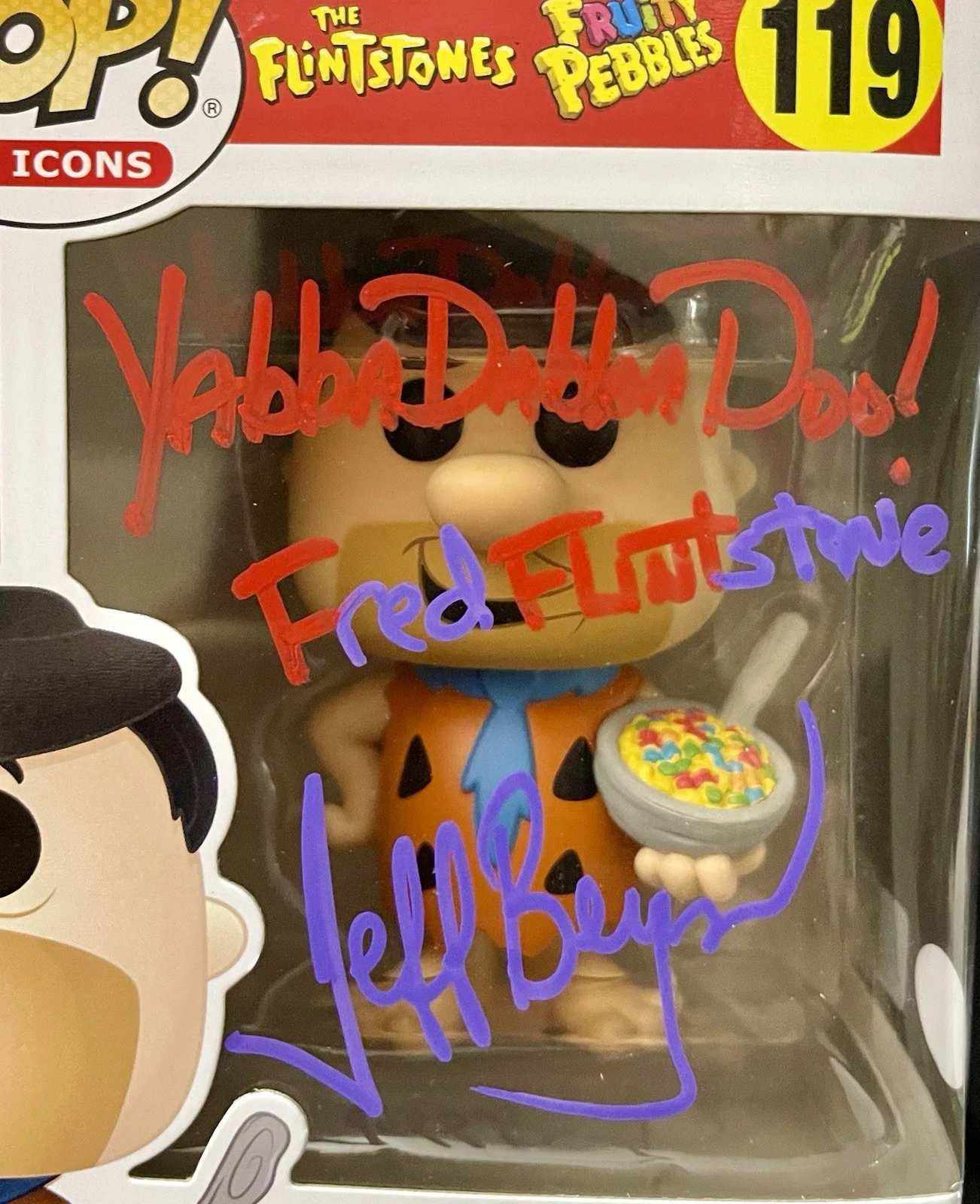 Jeff Bergman — Jeff Bergman Signed 2 Funko Pop SET #119 Fred Flintstone And Barney Rubble #120, изображение 2
