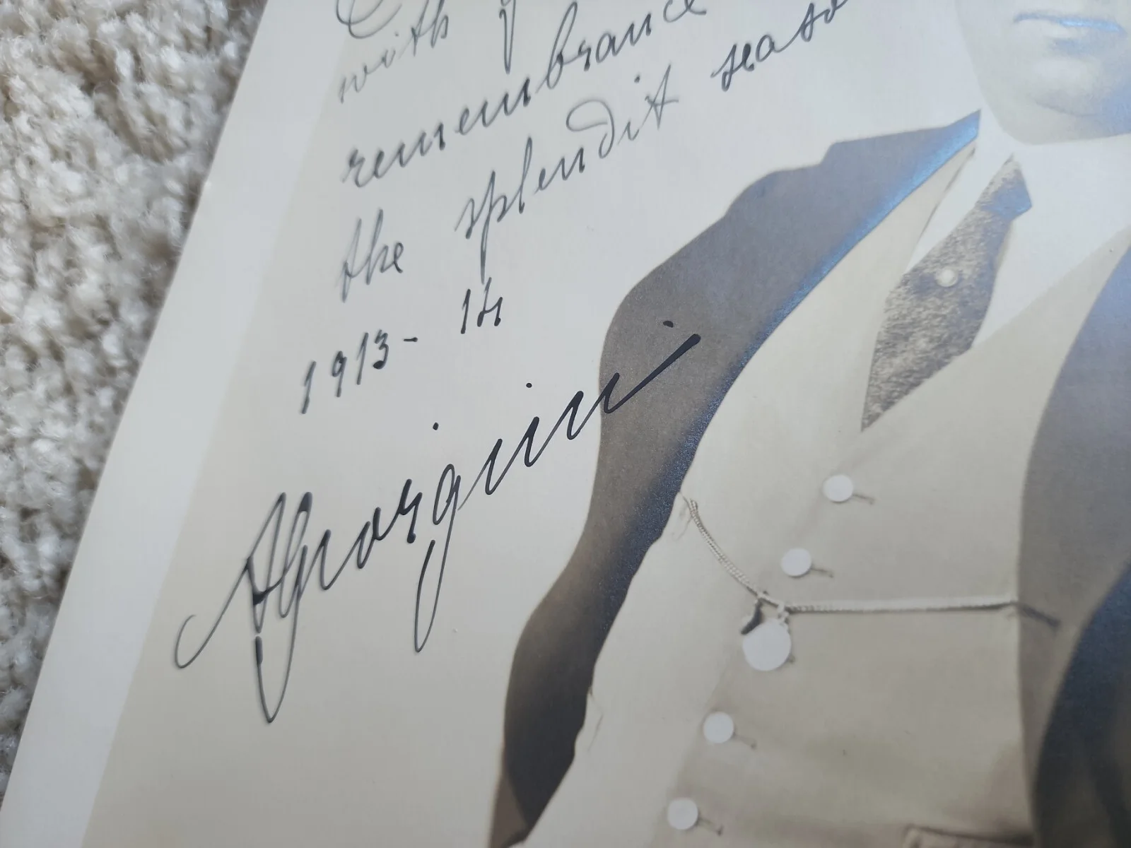 Autograph Aristodemo Giorgini Italian Opera Singer 1914, image 3