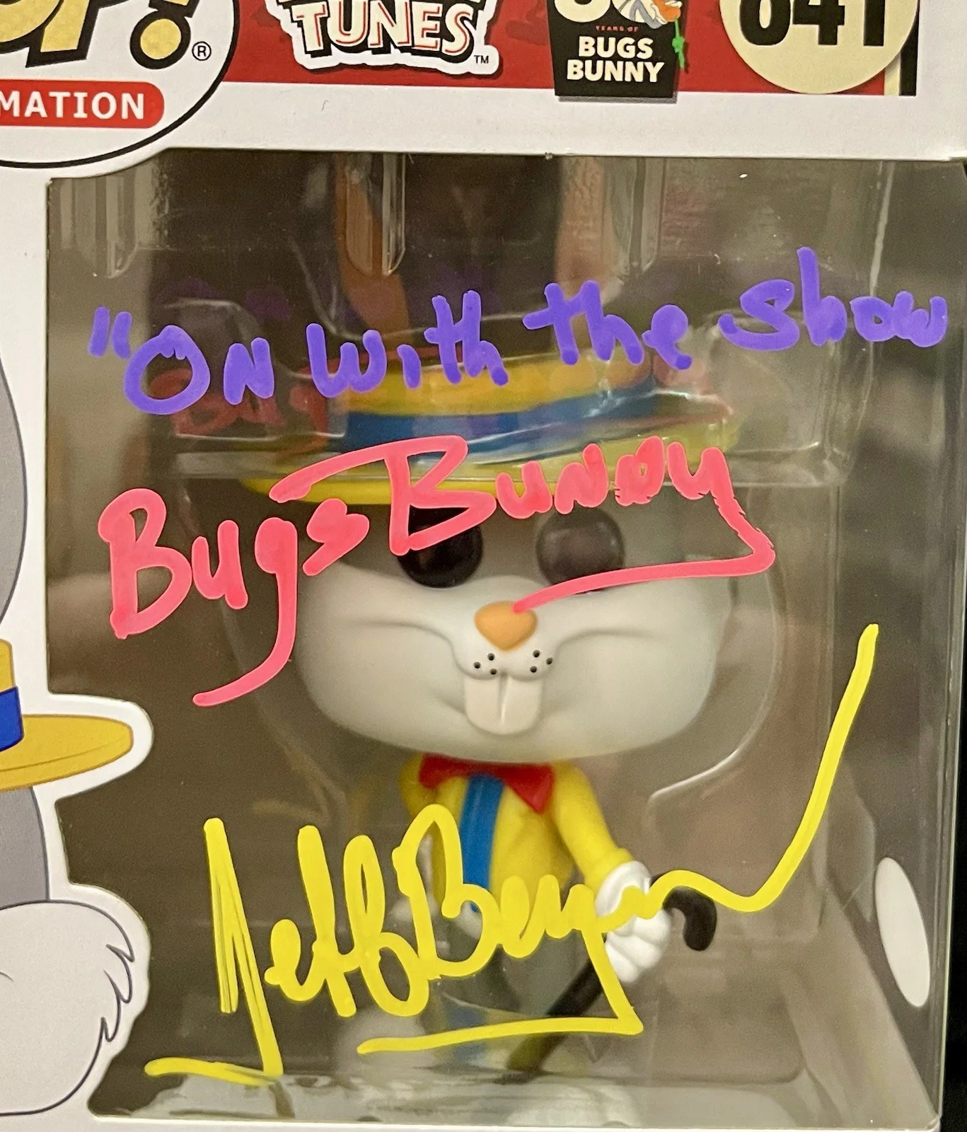 Jeff Bergman — Jeff Bergman 2 Funko Pop Set Bugs Bunny & Sylvester Tweety 309 Signed JSA, image 2