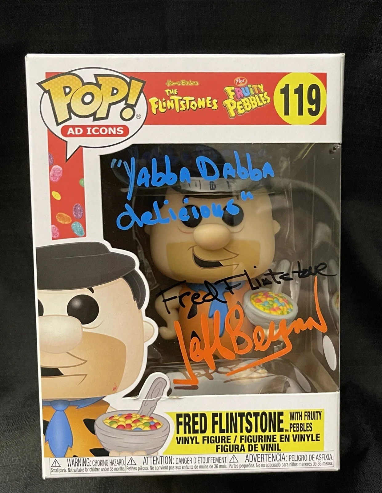 Jeff Bergman — Jeff Bergman 2 Funko Pop Set Tweety & Fred Flintstone Signed Inscriptions JSA