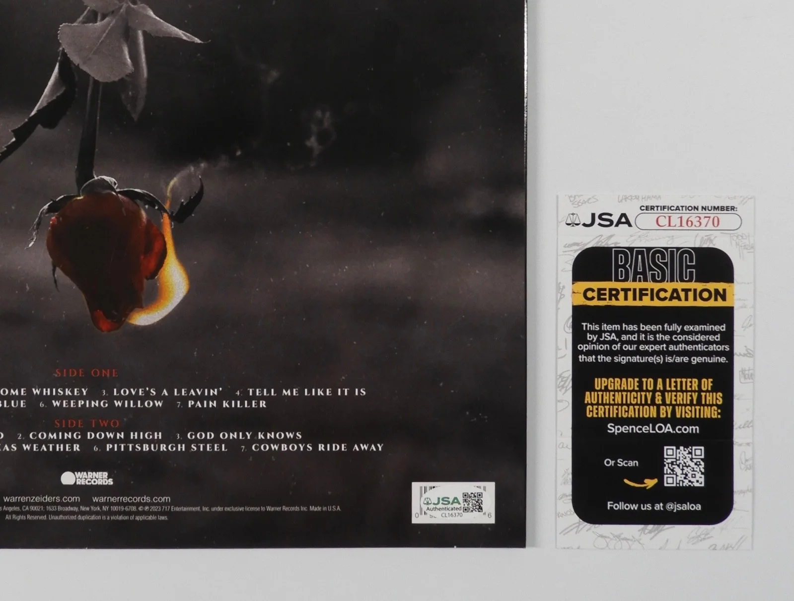 Warren Zeiders JSA Signed Autograph Album Record Vinyl Pretty Little Poison, изображение 3