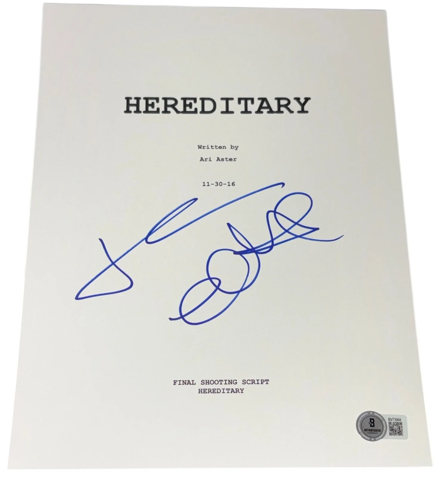 Toni Collette — Toni Collette Signed Autograph Hereditary Full Movie Script Screenplay Beckett