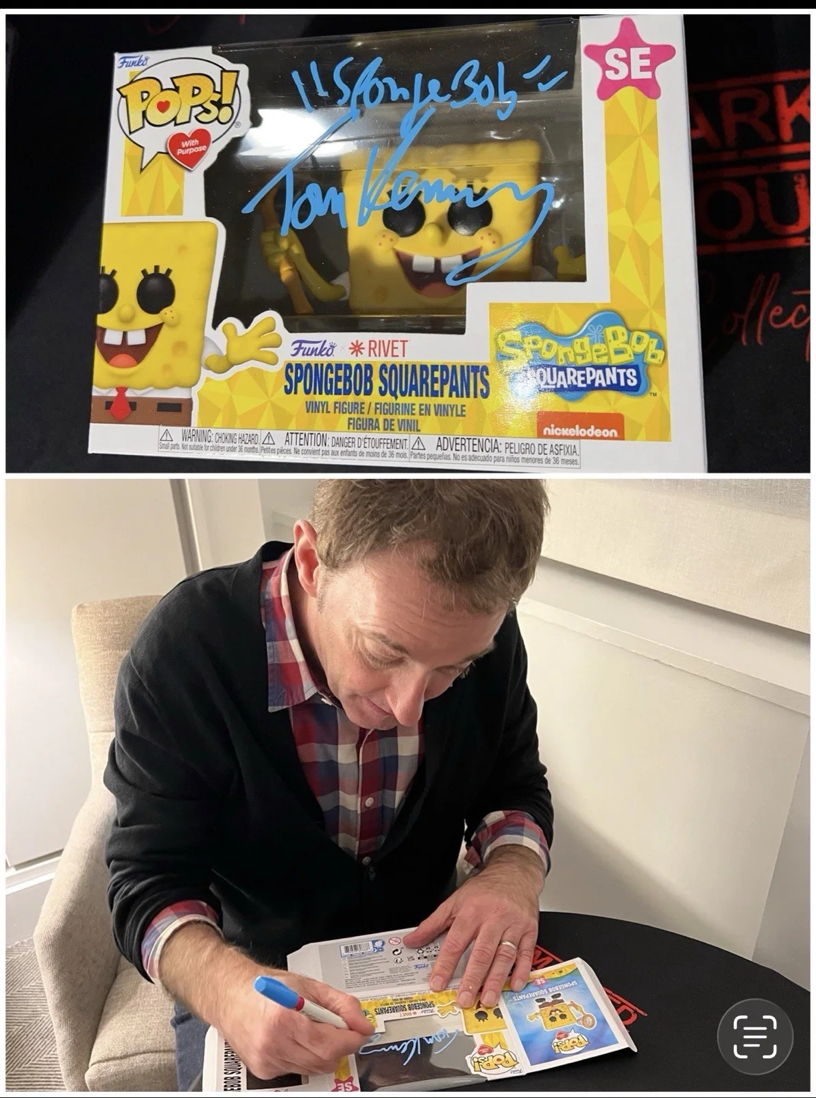 Tom Kenny — Tom Kenny SpongeBob SquarePants￼ Signed JSA Autographed FUNKO POP Rivet PROOF