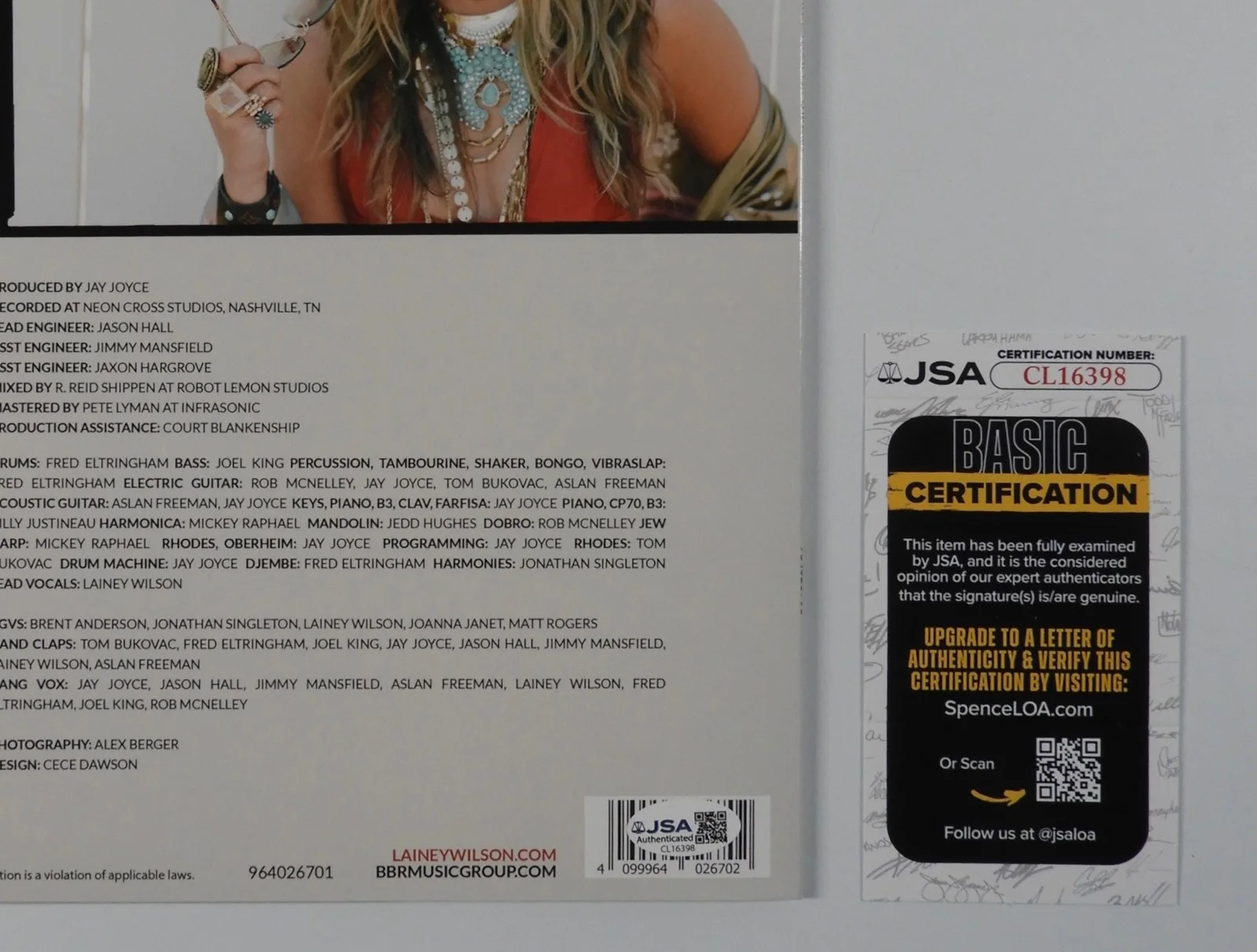 Lainey Wilson JSA Signed Autograph Album Record Vinyl Sayin' What I'm Thinkin', image 4