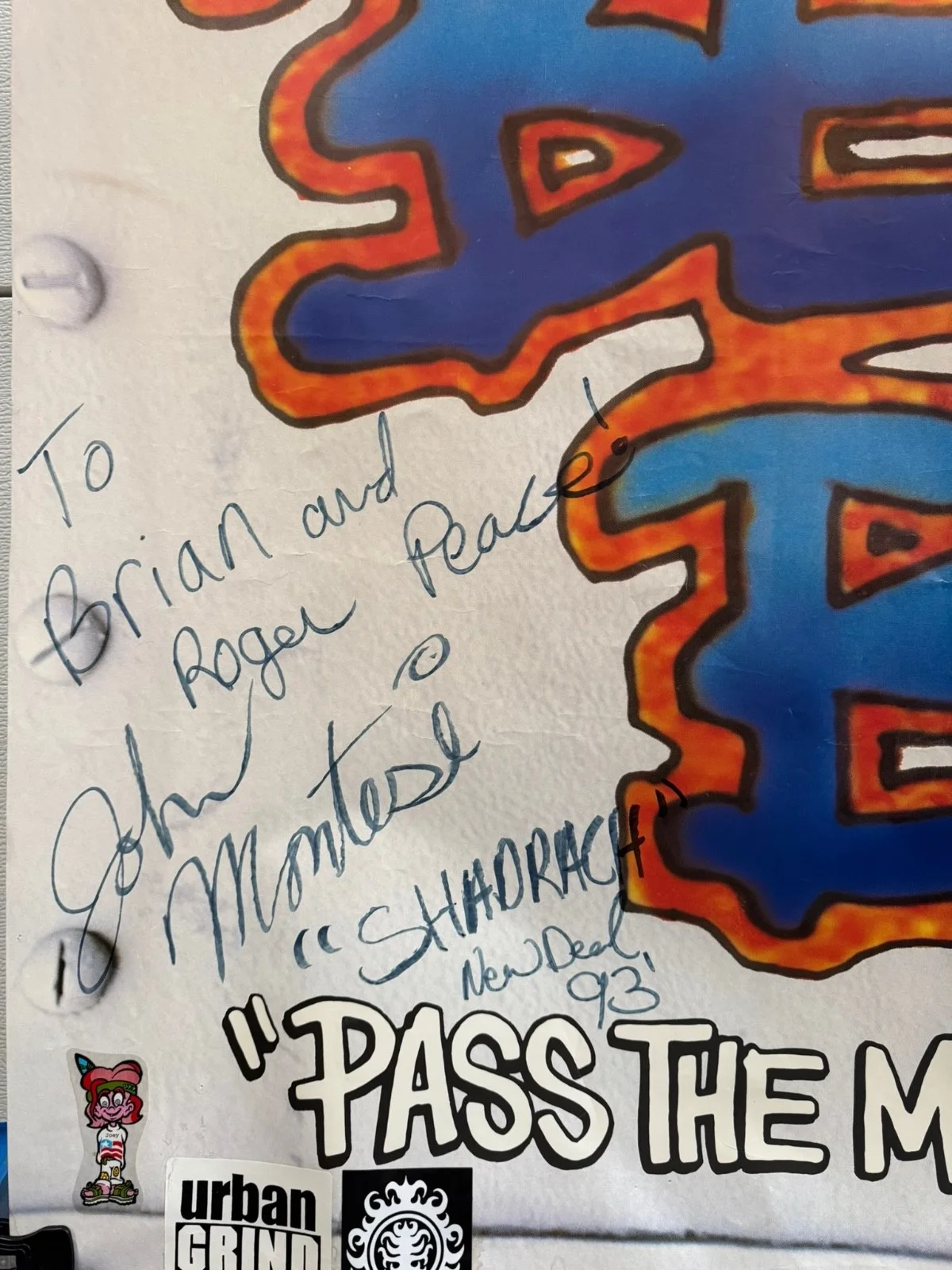 Beastie Boys Pass the Mic 1993 HUGE Promo Banner Signed John Montesi Autographed, изображение 4