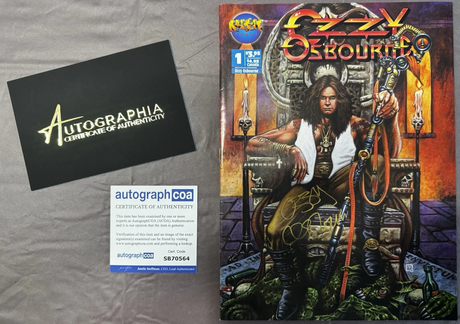 SIGNED BY OZZY OSBOURNE ROCK-IT-COMIX RARE AUTOGRAPHED 181/500 With COA, image 2