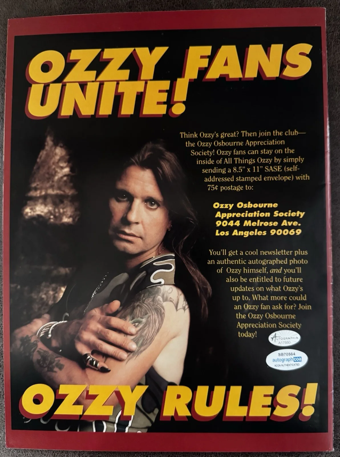 SIGNED BY OZZY OSBOURNE ROCK-IT-COMIX RARE AUTOGRAPHED 181/500 With COA, image 3