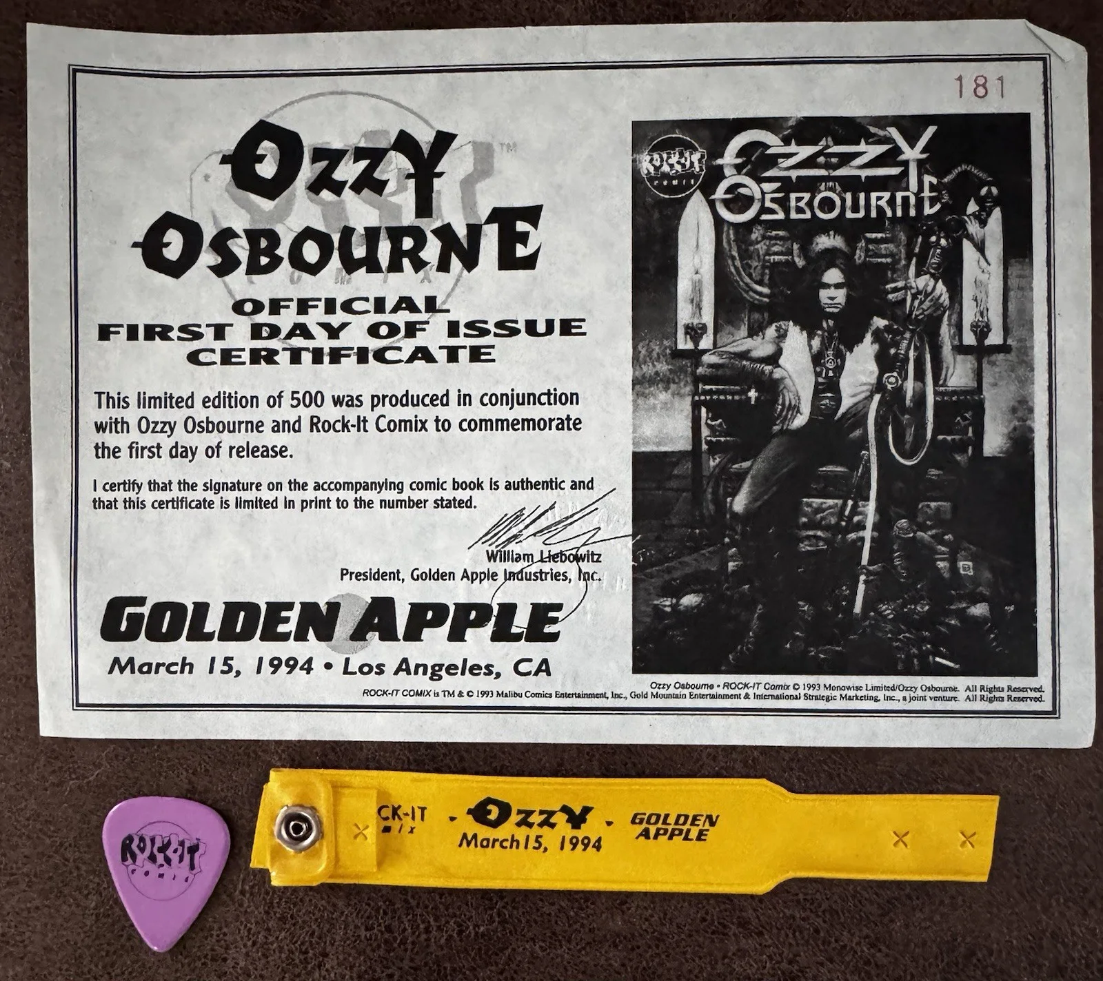 SIGNED BY OZZY OSBOURNE ROCK-IT-COMIX RARE AUTOGRAPHED 181/500 With COA, image 4