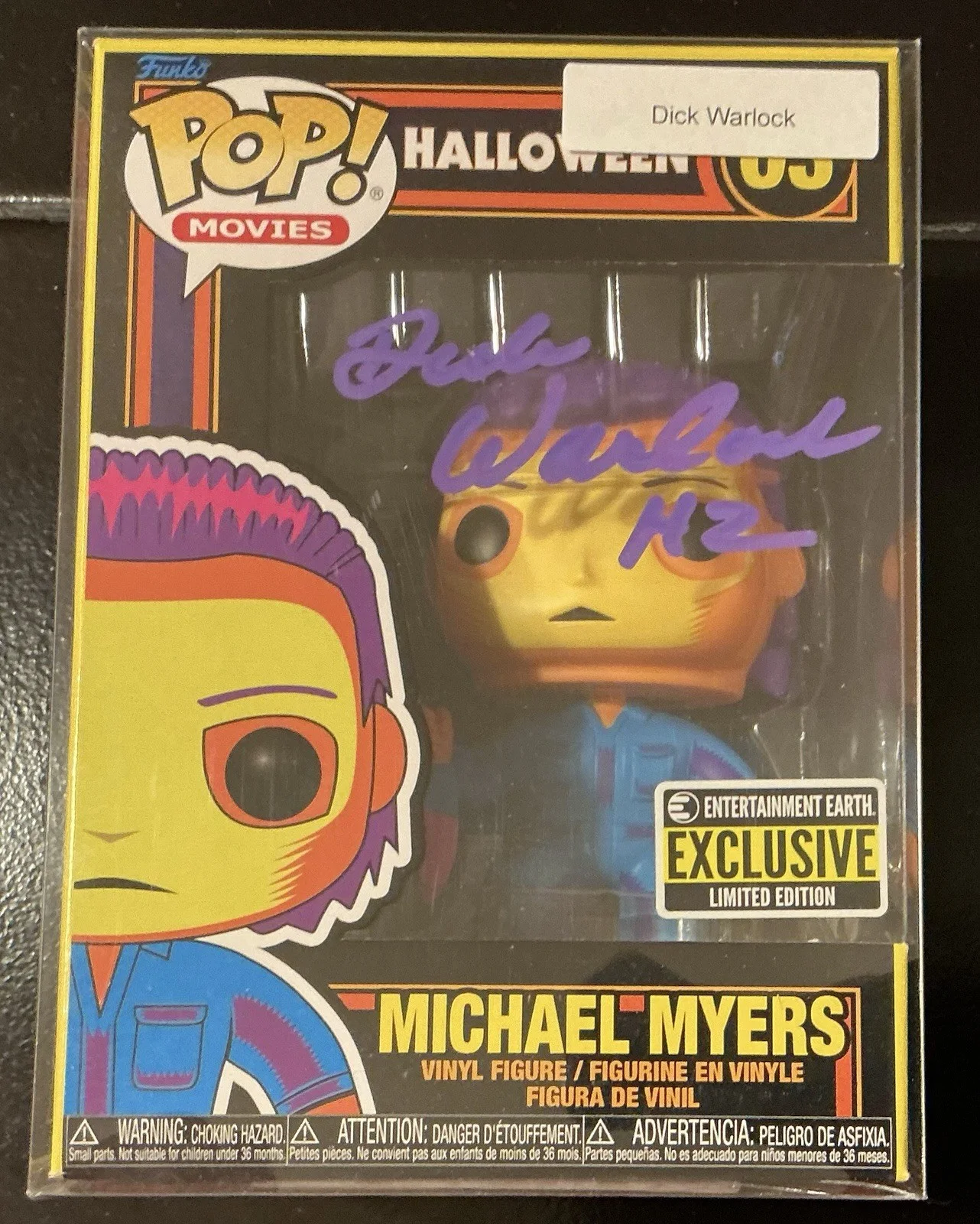 Dick Warlock — Dick Warlock Signed Michael Myers Funko Pop #03 Halloween 2 Autograph JSA COA, image 2